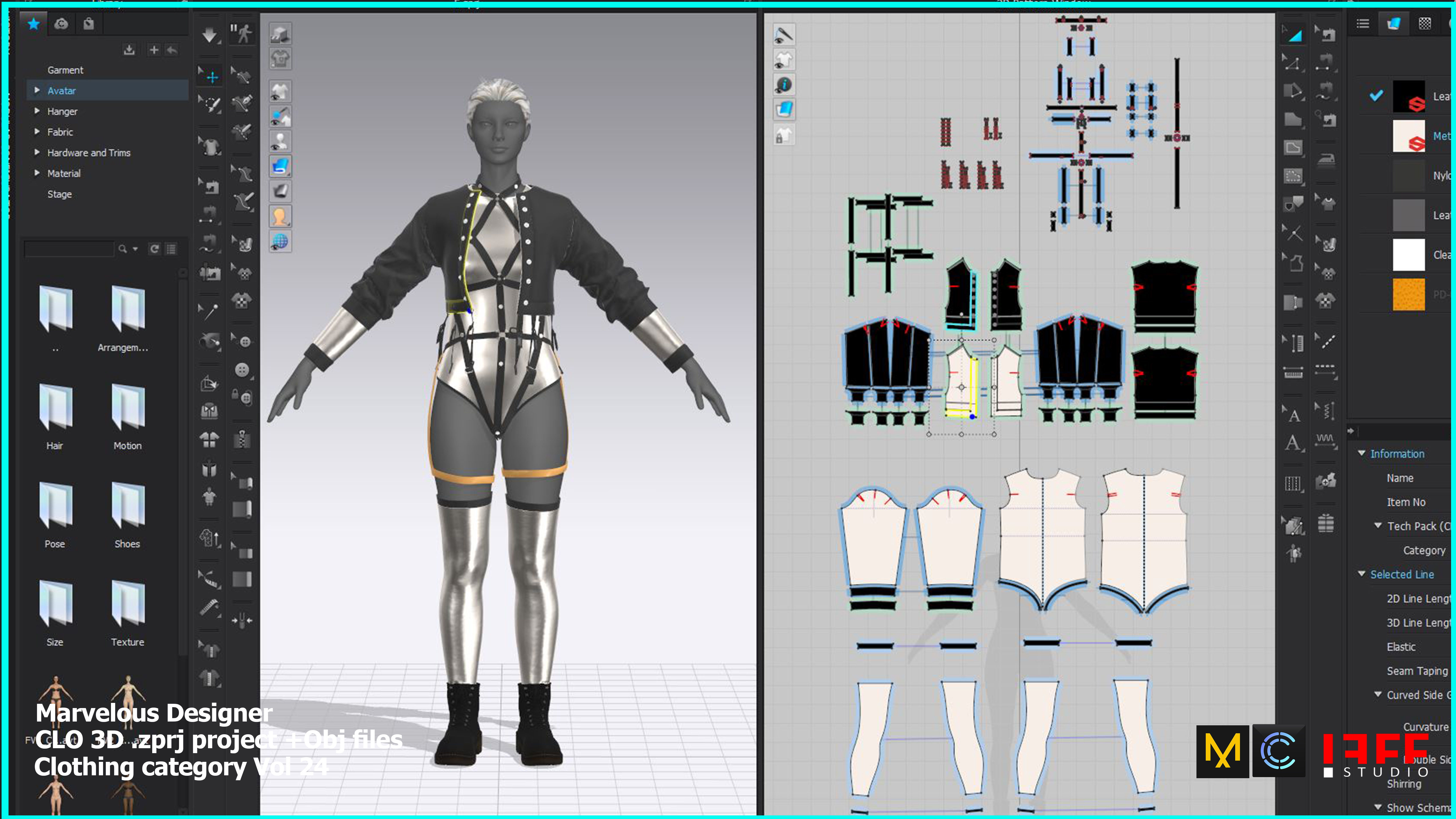 Girls outfit 5 Marvelous VOL 24 Low-poly 3D model_11