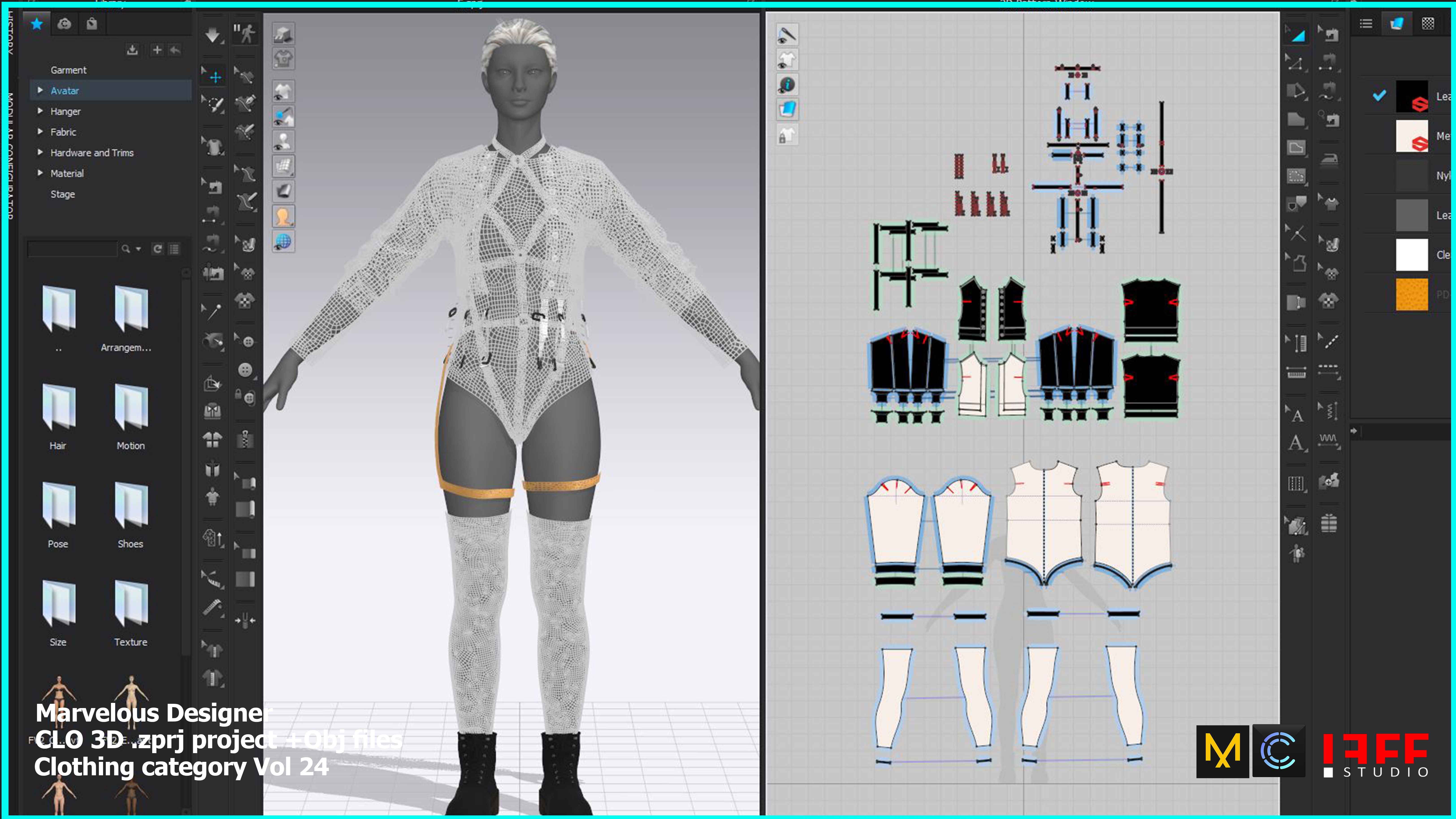 Girls outfit 5 Marvelous VOL 24 Low-poly 3D model_12