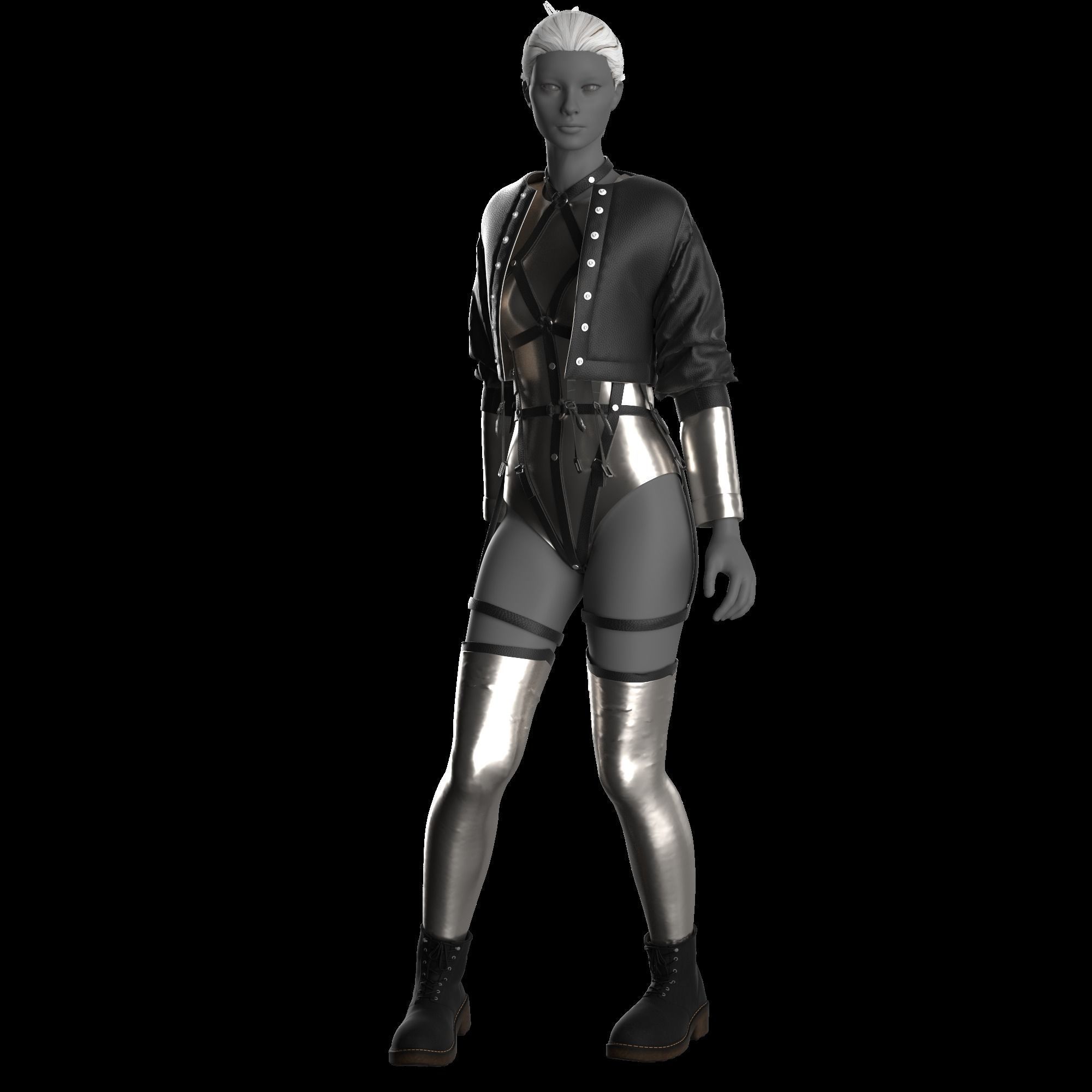 Girls outfit 5 Marvelous VOL 24 Low-poly 3D model_3