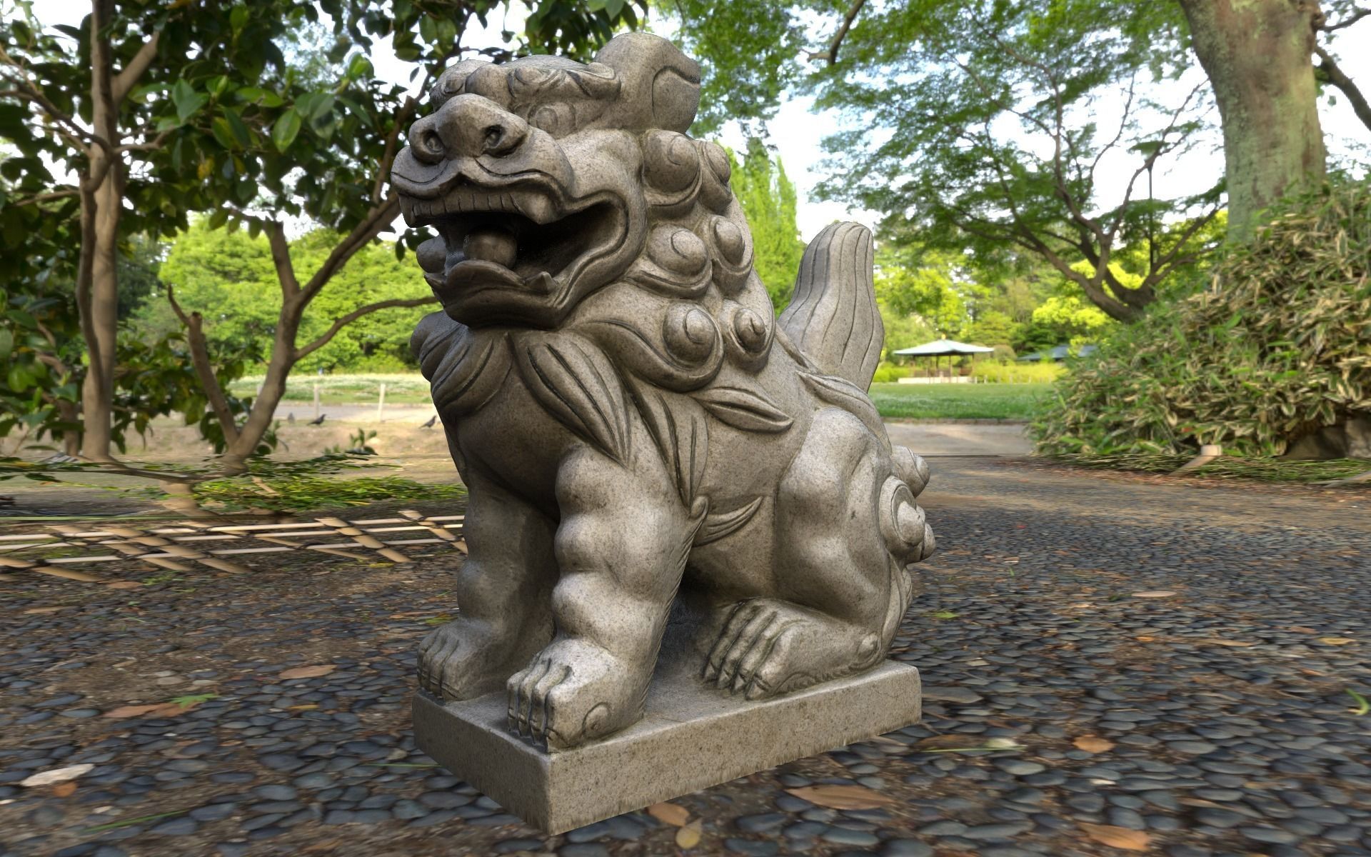 Japanese Komainu 3D model_1