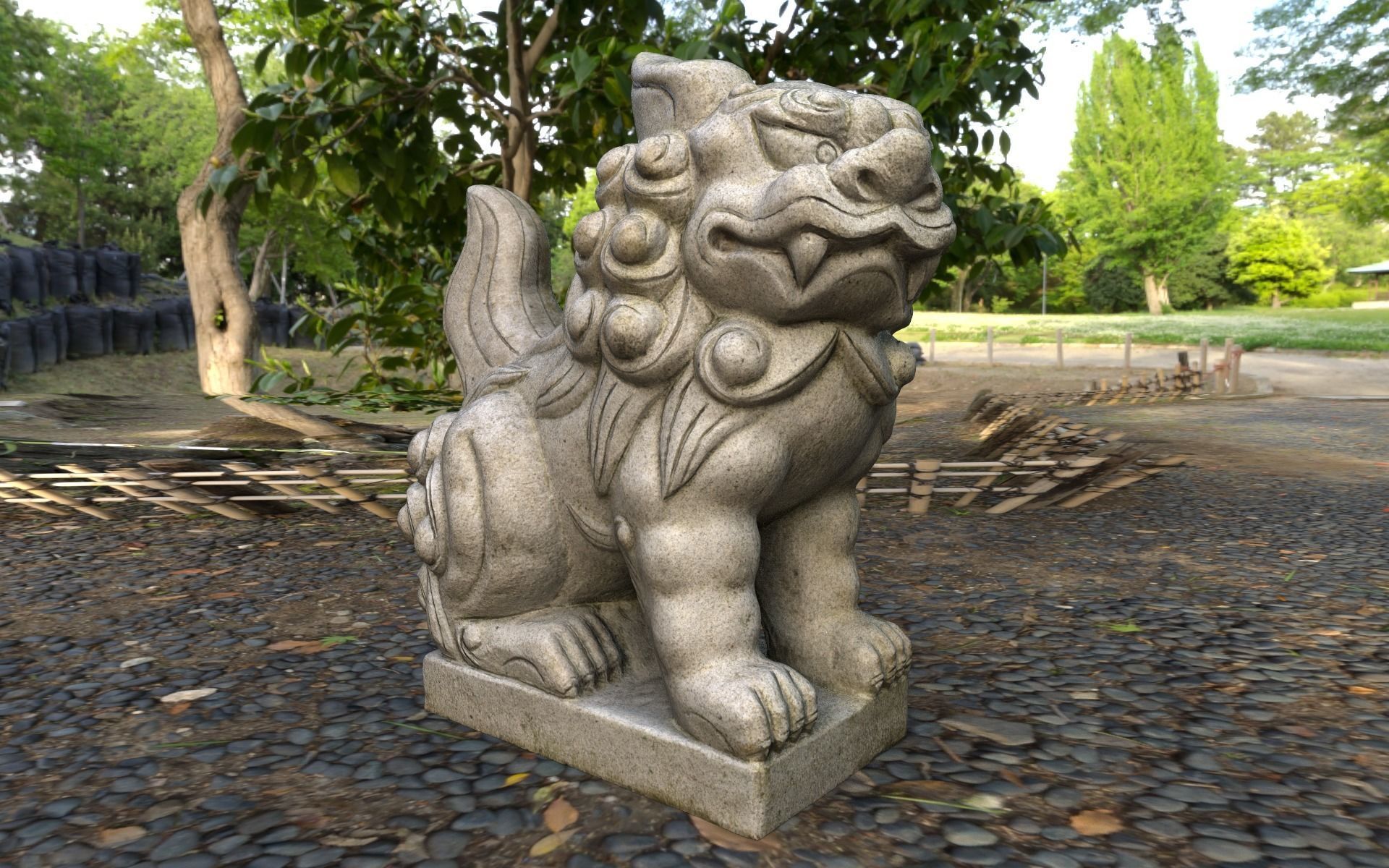 Japanese Komainu 3D model_2