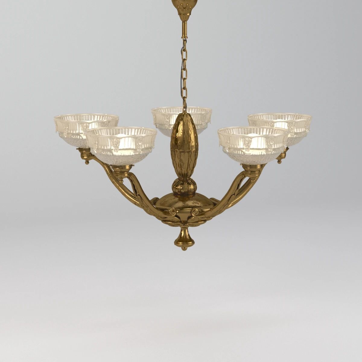 A Fabulous C1920s Art Deco Chandelier 3D model_2