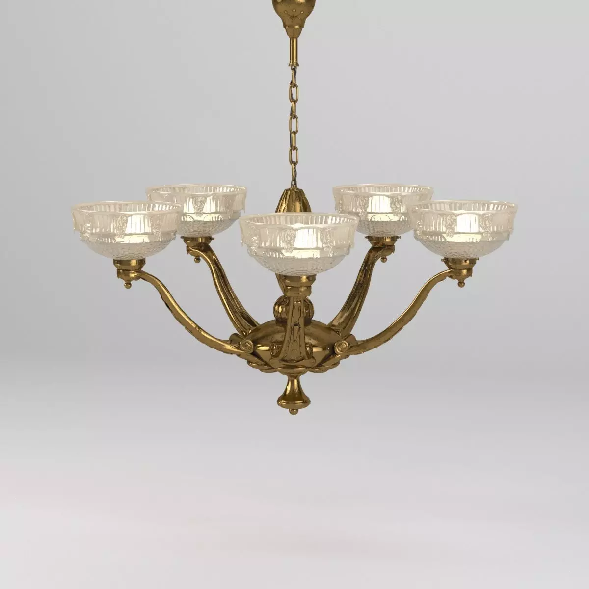 A Fabulous C1920s Art Deco Chandelier 3D model_0