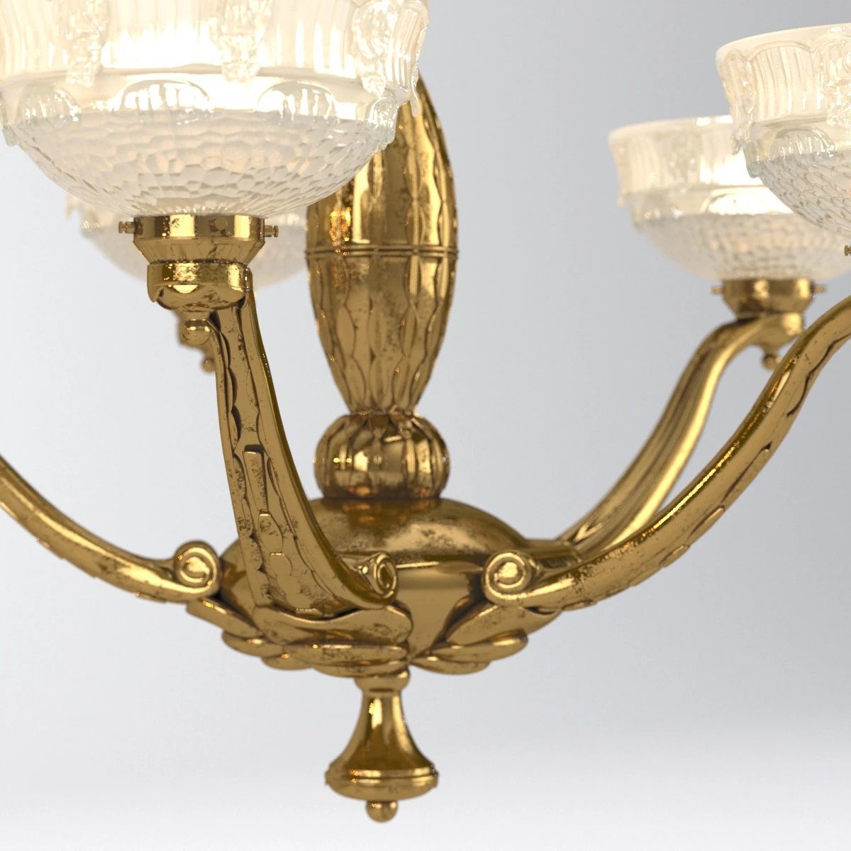 A Fabulous C1920s Art Deco Chandelier 3D model_4
