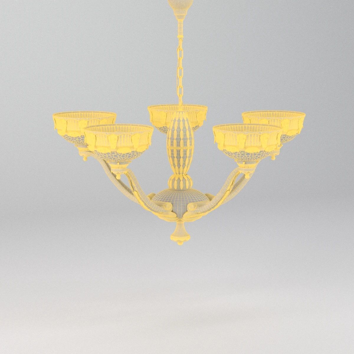 A Fabulous C1920s Art Deco Chandelier 3D model_6