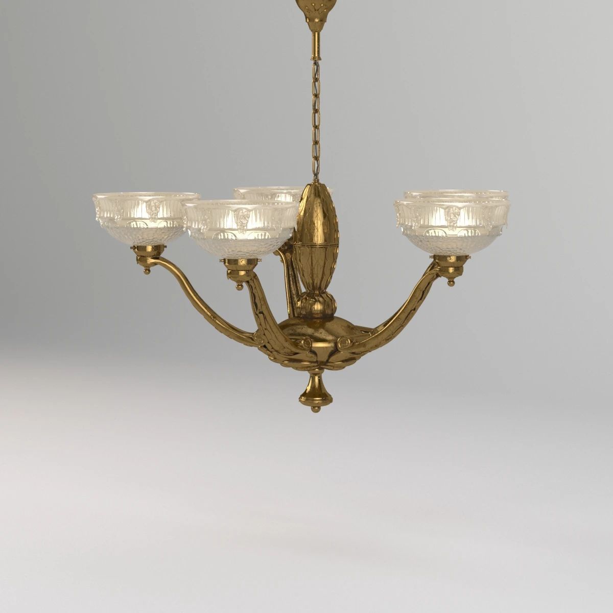 A Fabulous C1920s Art Deco Chandelier 3D model_3