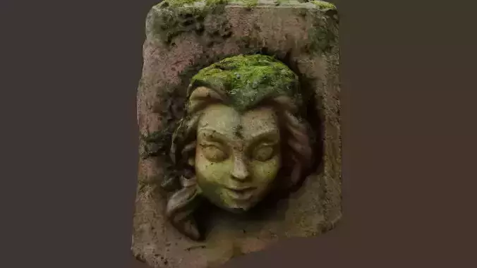 Woman head  Low-poly 3D model