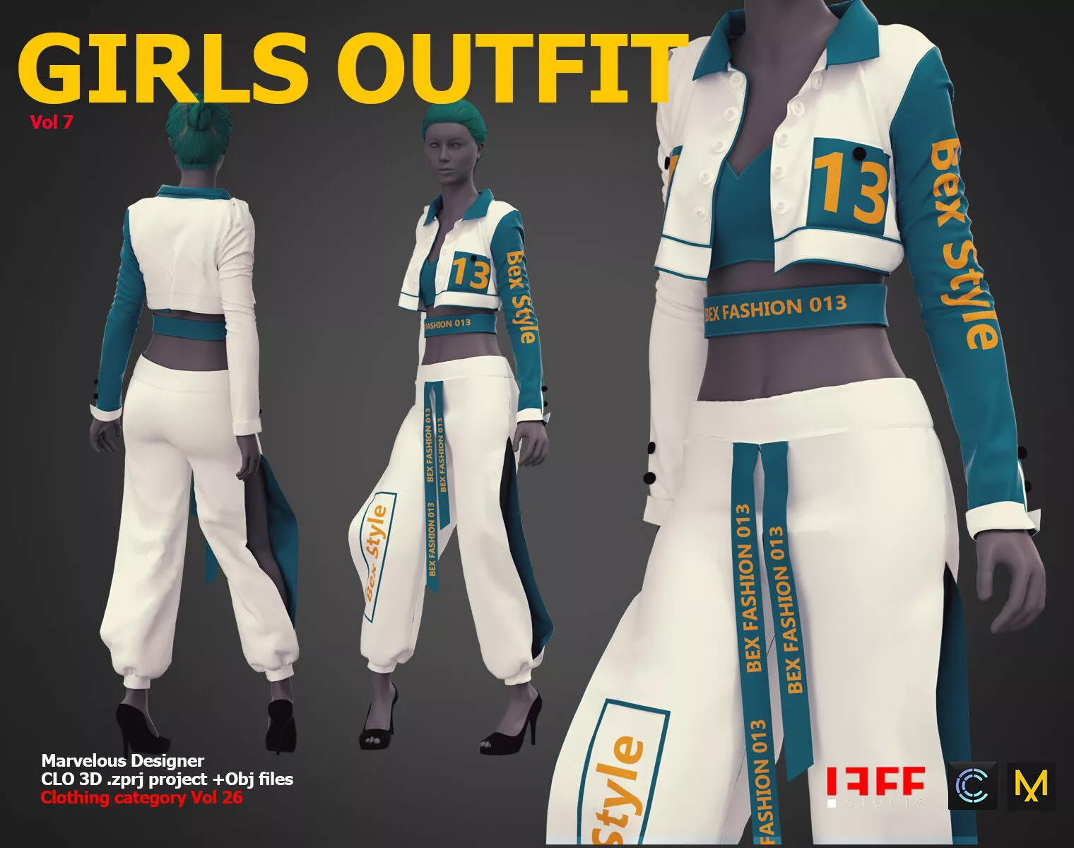 Girls outfit 7 Marvelous VOL 26 Free low-poly 3D model