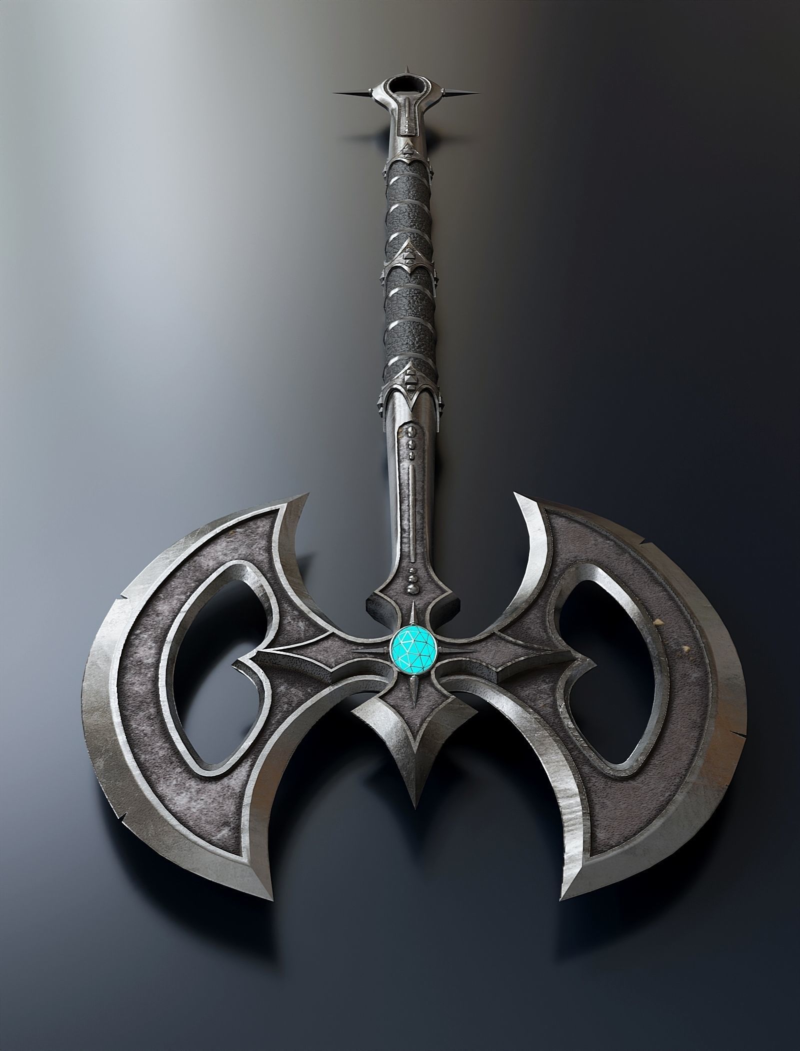 Fantasy Combat Sword-Poleaxe 3D model_1