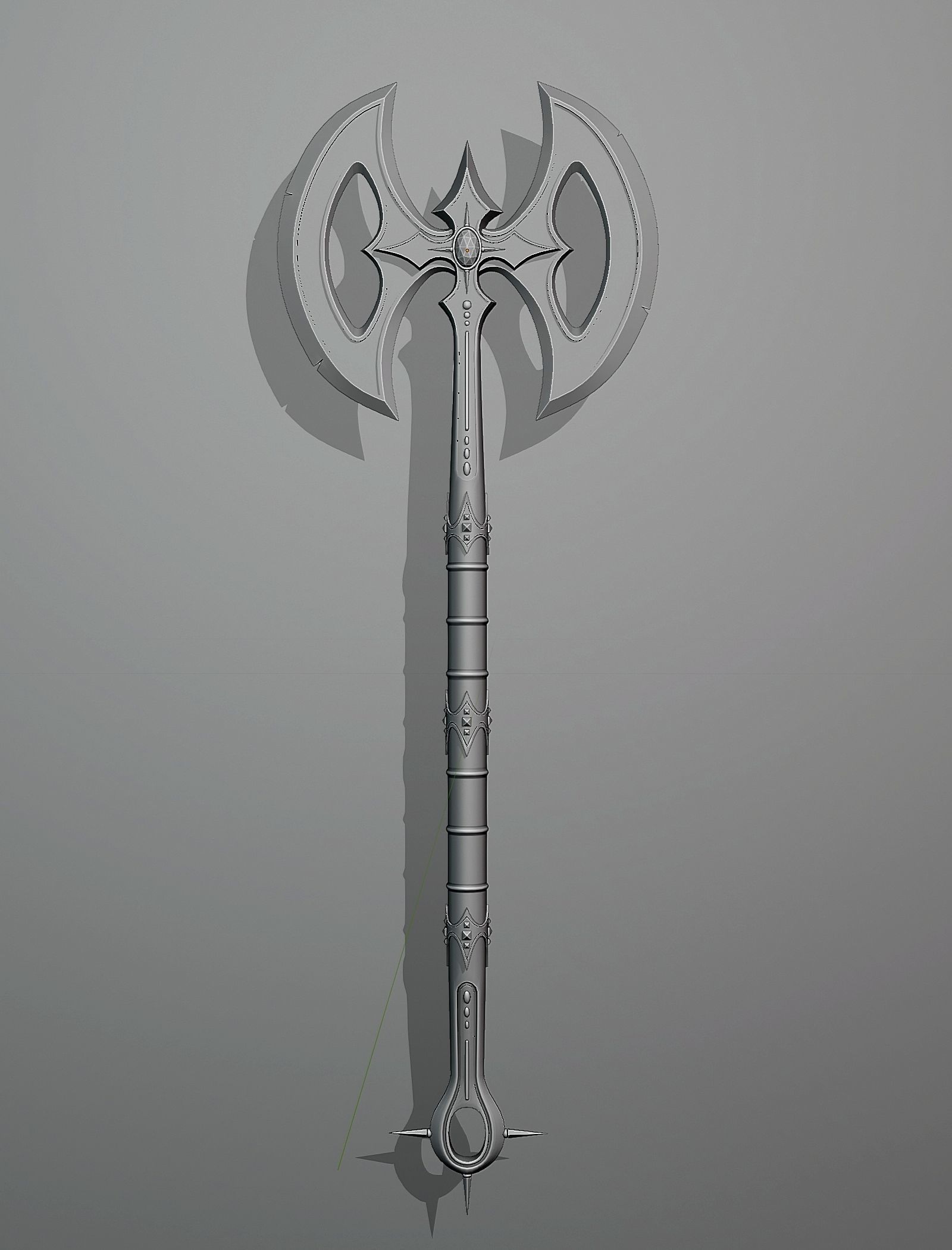 Fantasy Combat Sword-Poleaxe 3D model_5