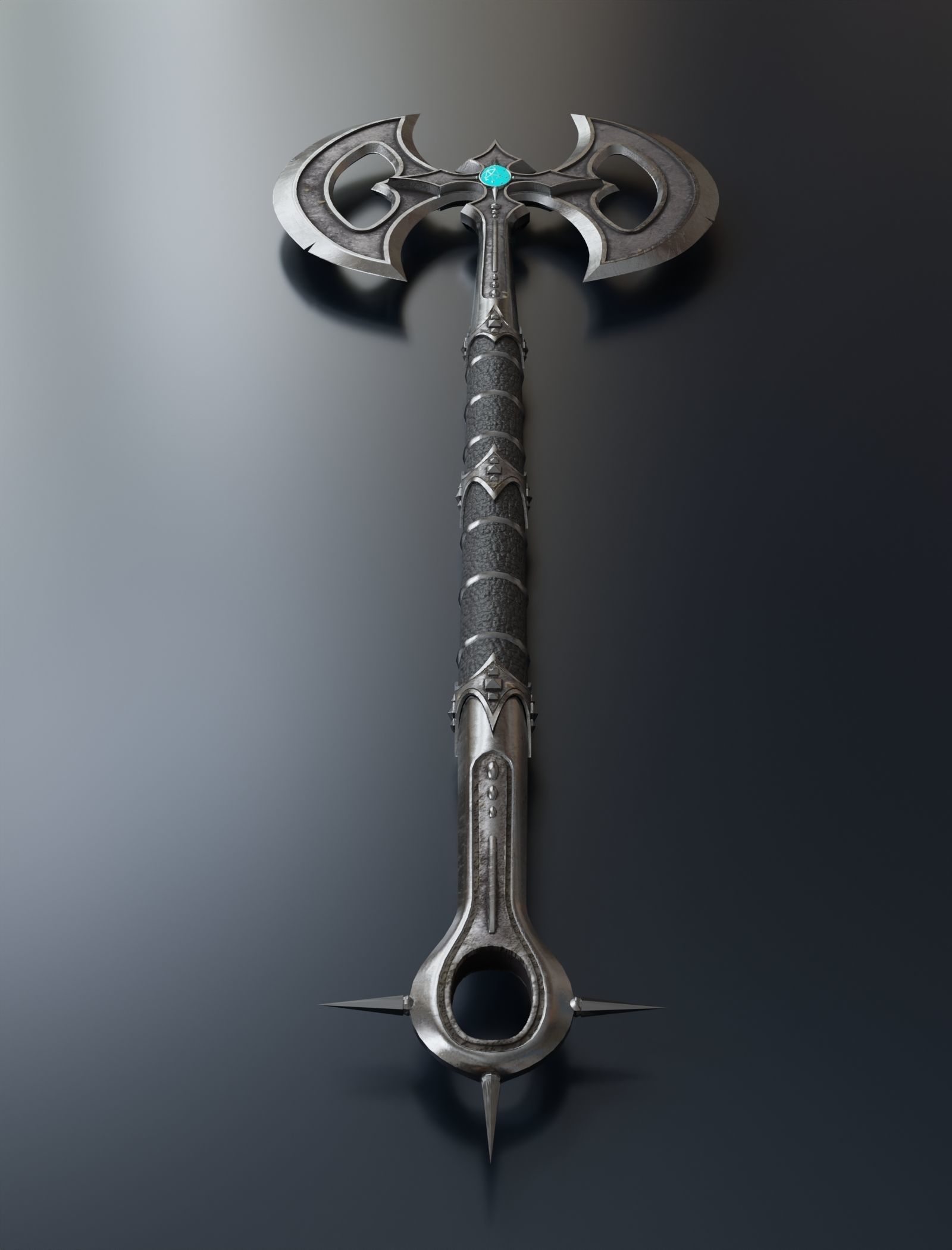 Fantasy Combat Sword-Poleaxe 3D model_2
