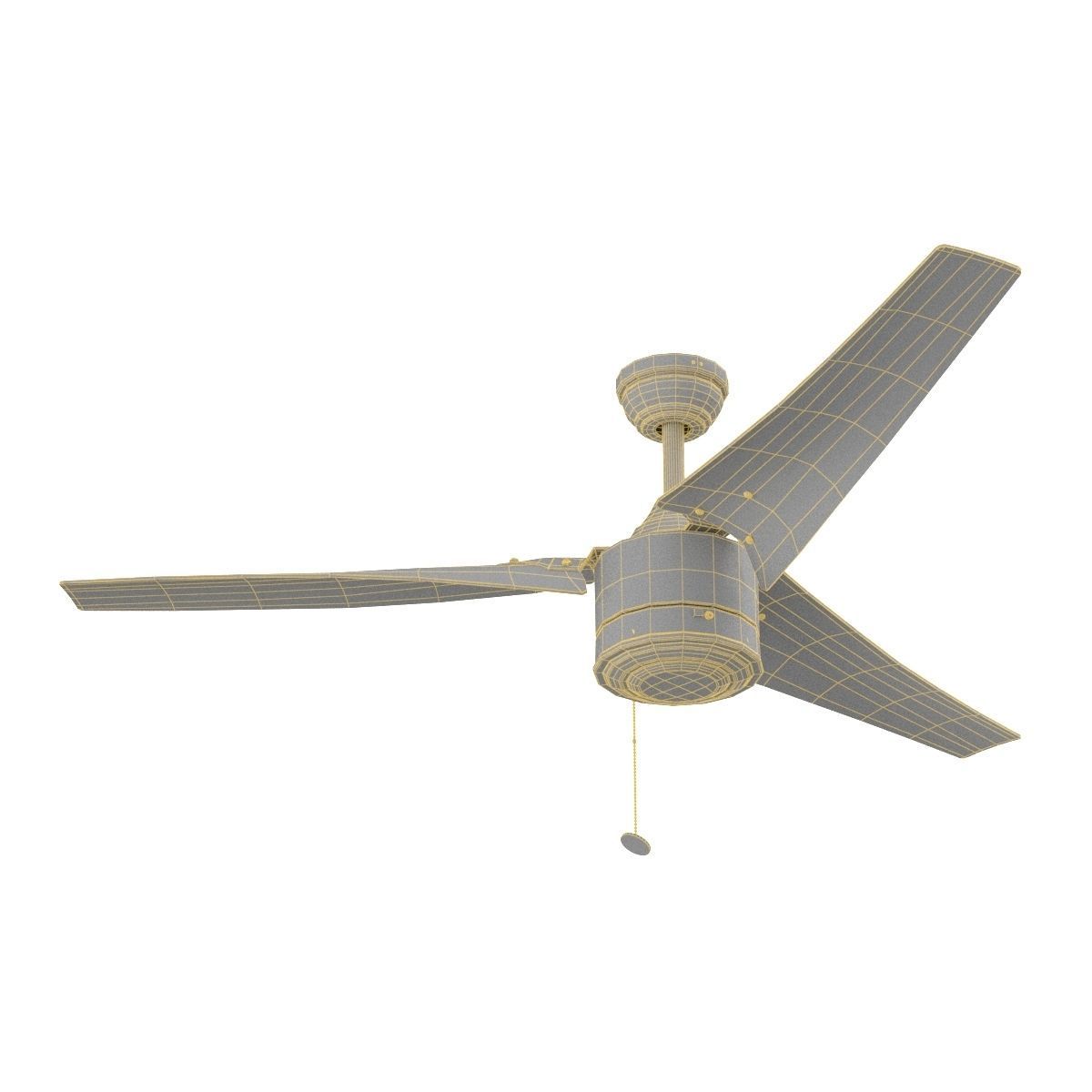 56 Inch Talib Matte Black Pull Chain Indoor Outdoor Ceiling Fan 3D model_6