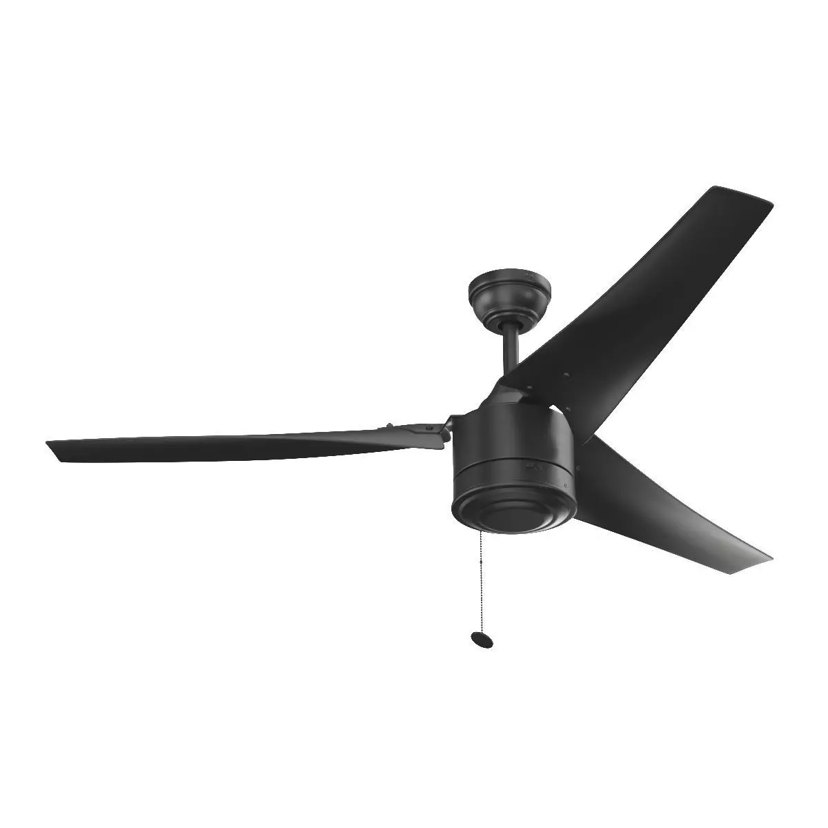 56 Inch Talib Matte Black Pull Chain Indoor Outdoor Ceiling Fan 3D model_0