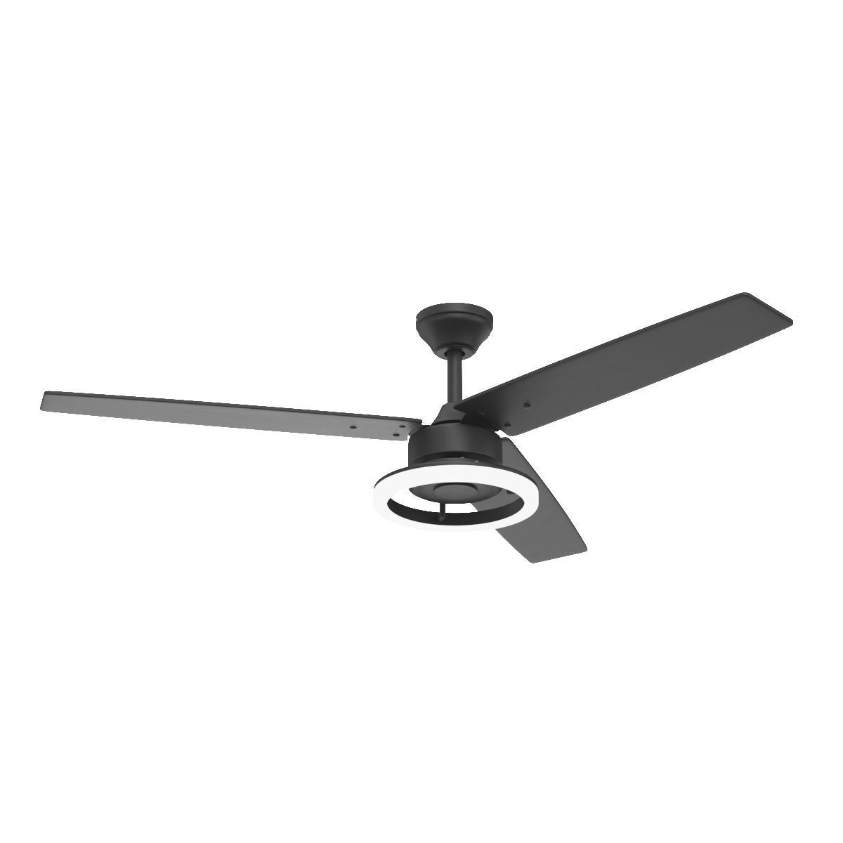 52 Inch Orbis Matte Black Remote Control Ceiling Fan 3D model_1