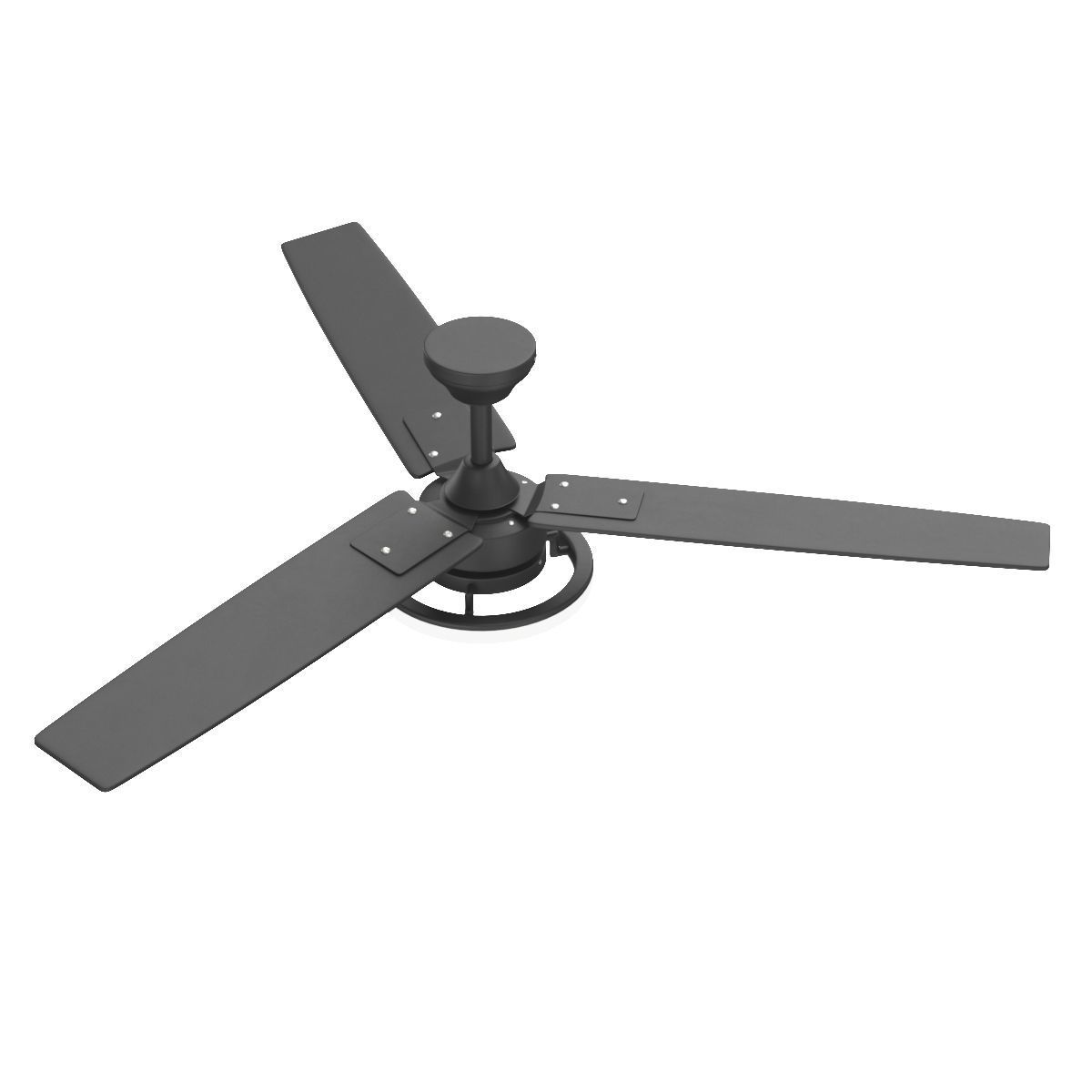 52 Inch Orbis Matte Black Remote Control Ceiling Fan 3D model_2