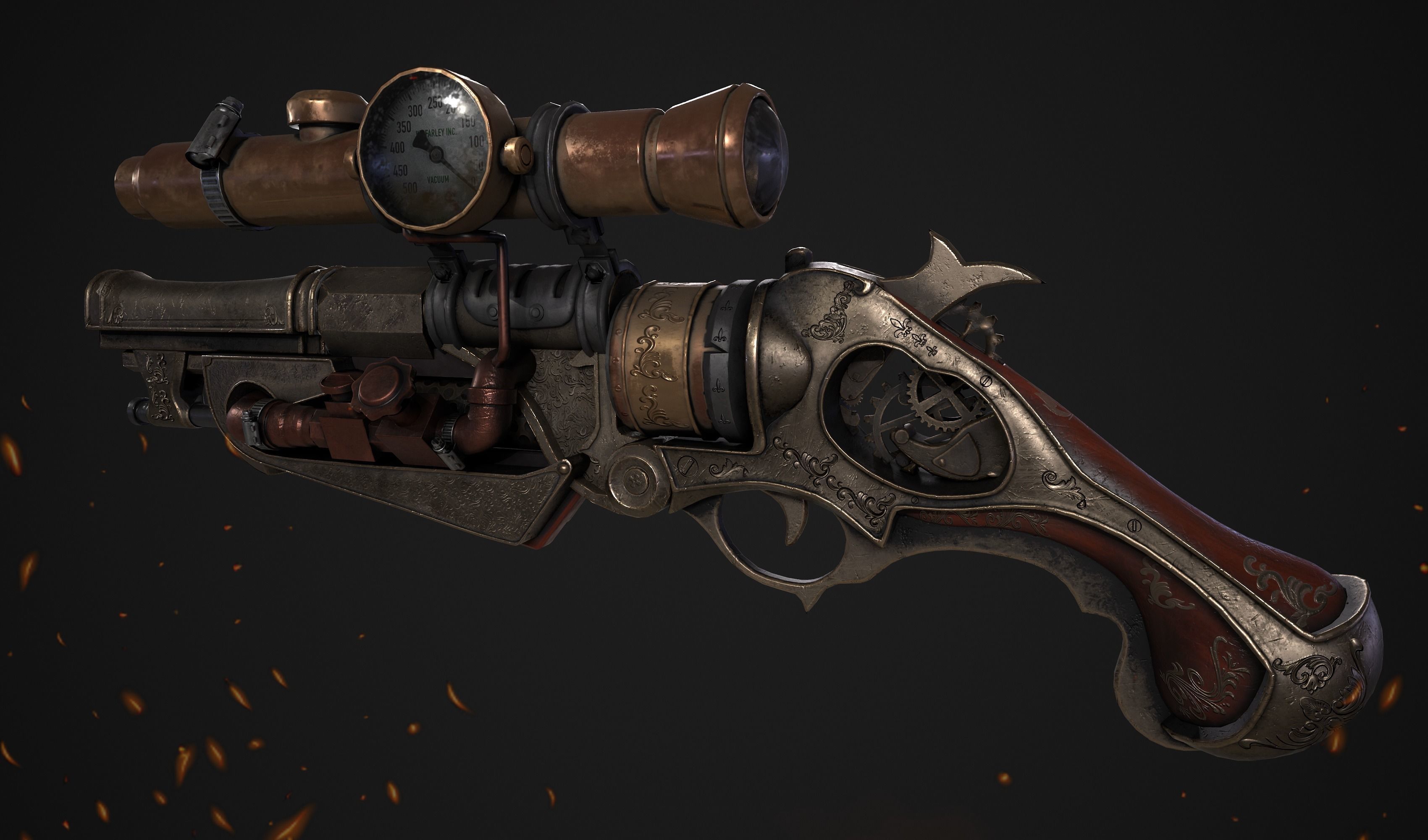 Gun low poly 3d model sniper rifle from star wars force awakens 3D model_4