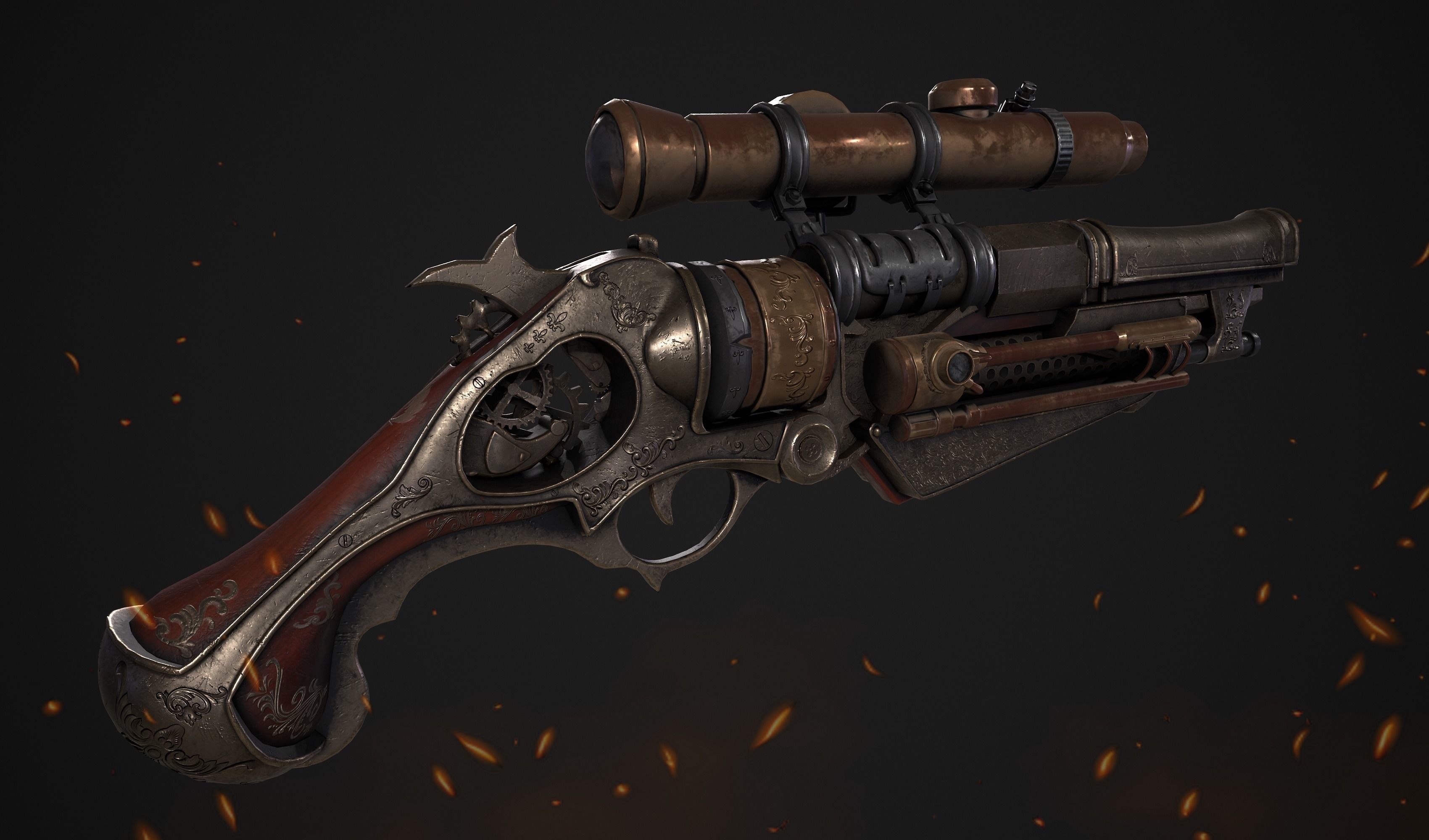 Gun low poly 3d model sniper rifle from star wars force awakens 3D model_3