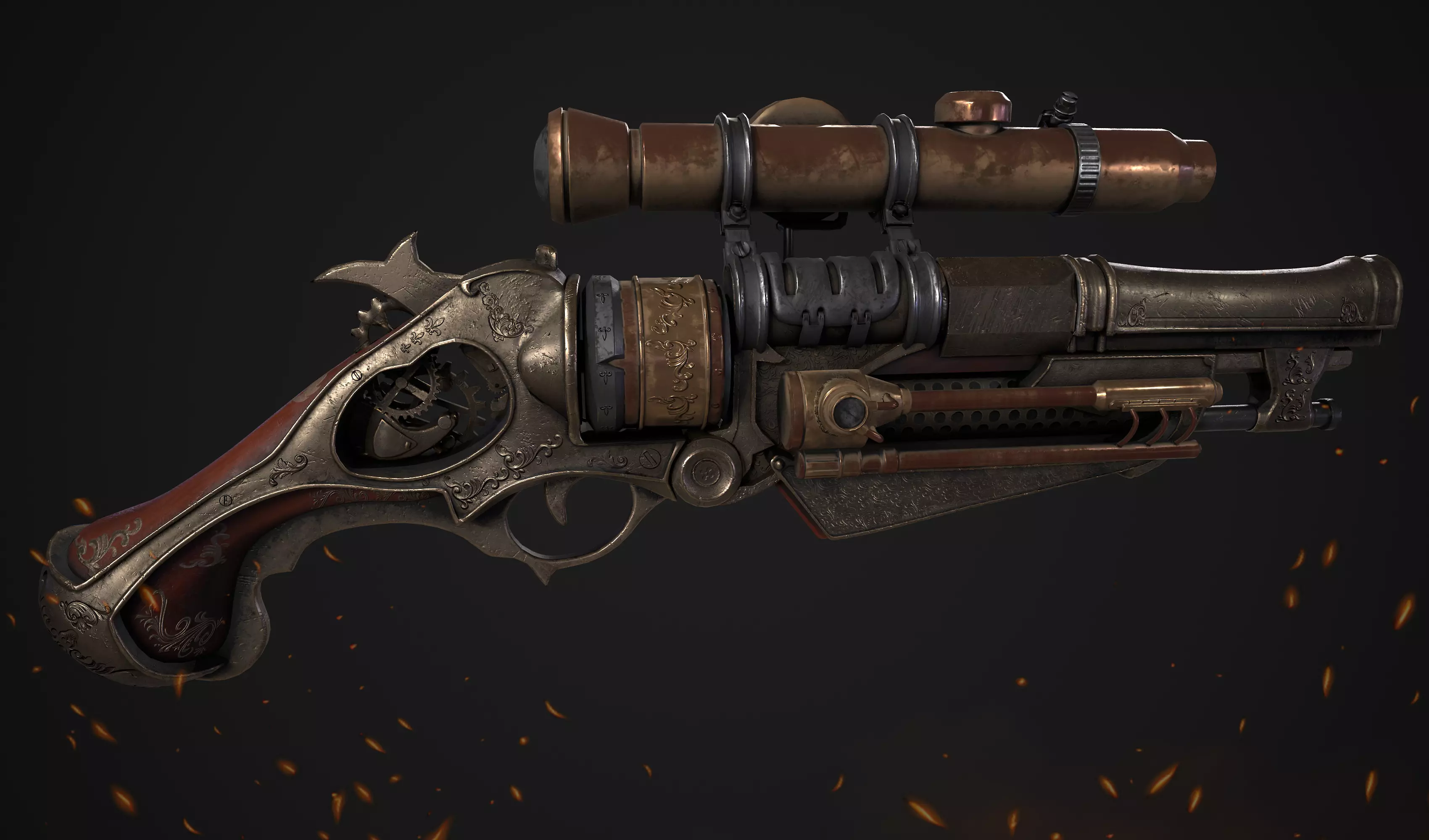 Gun low poly 3d model sniper rifle from star wars force awakens 3D model_0