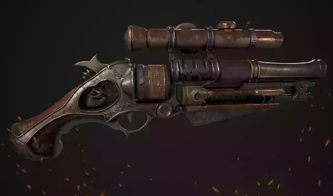 Gun low poly 3d model sniper rifle from star wars force awakens 3D model Gun low poly 3d model sniper rifle from star wars force awakens 3D model