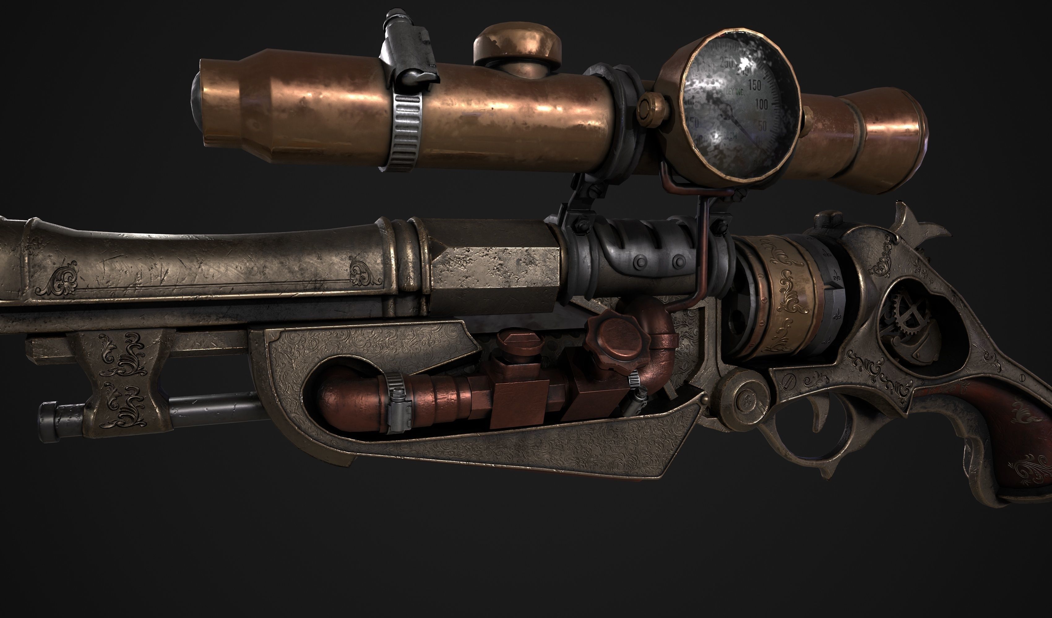 Gun low poly 3d model sniper rifle from star wars force awakens 3D model_5