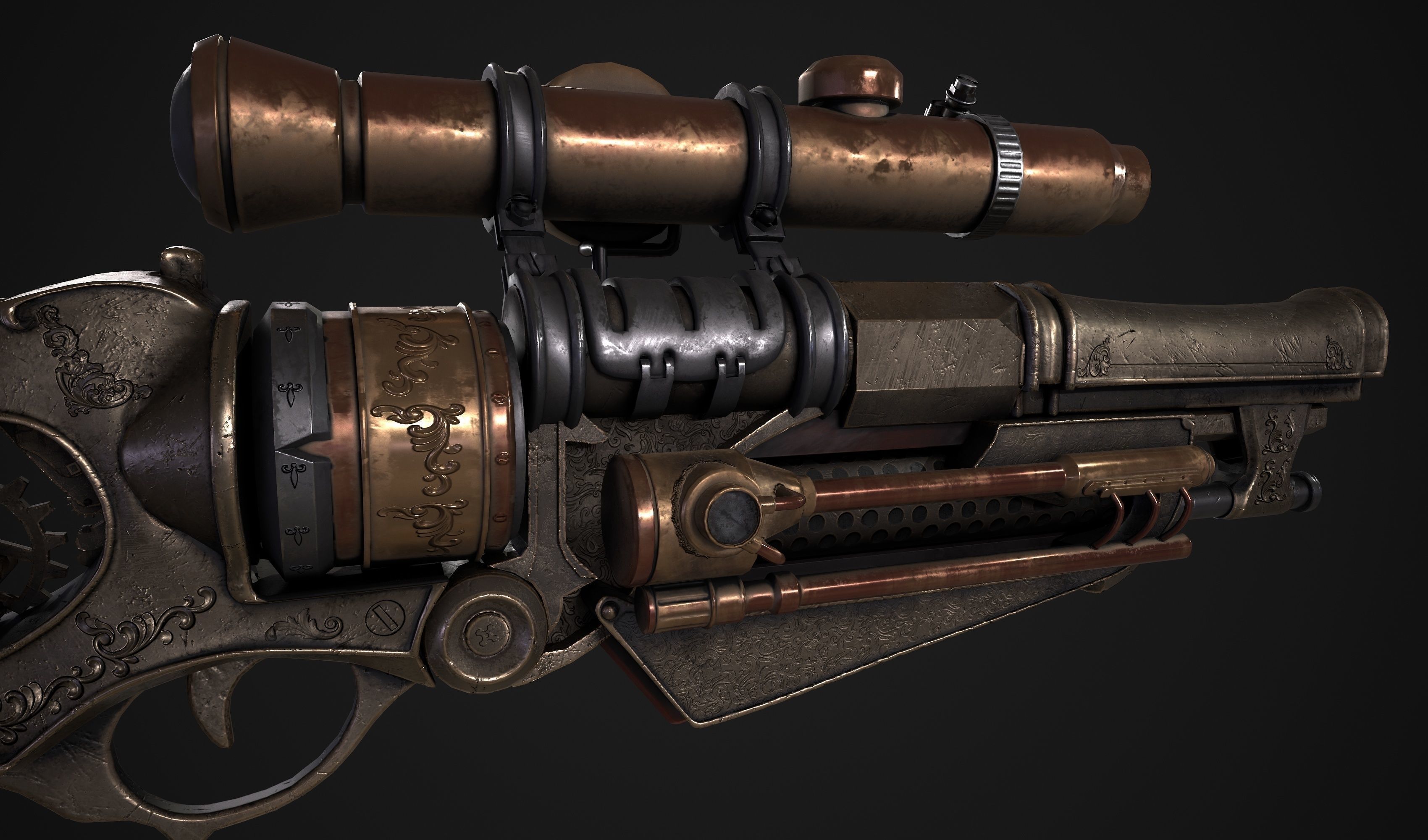 Gun low poly 3d model sniper rifle from star wars force awakens 3D model_6