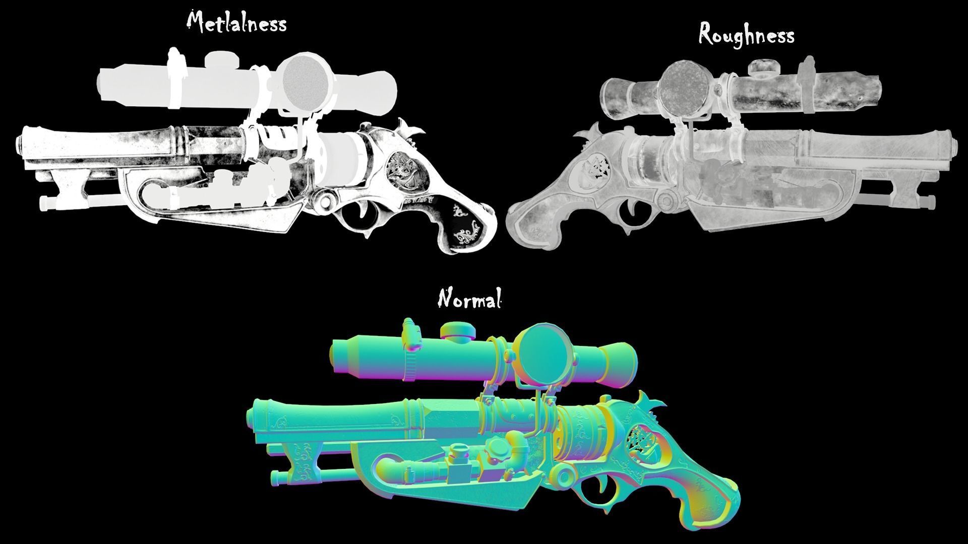 Gun low poly 3d model sniper rifle from star wars force awakens 3D model_9