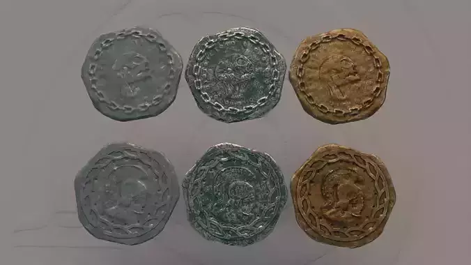 Coin 000 R Low-poly 3D model