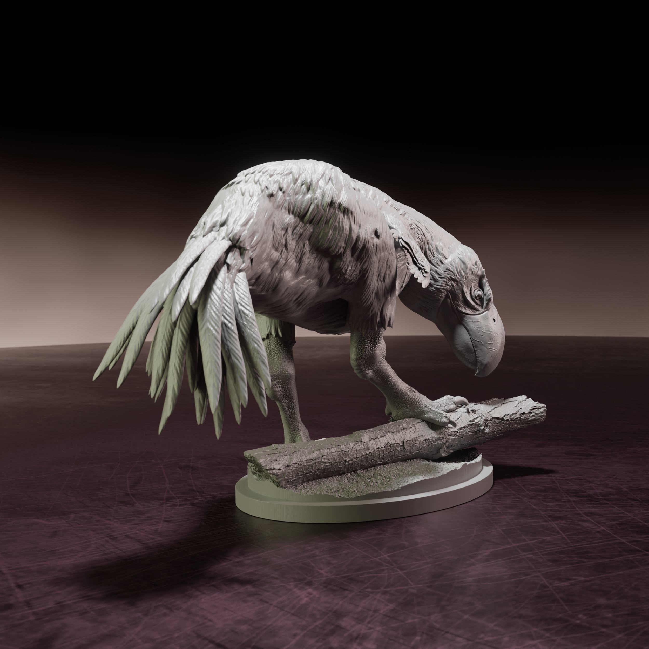 Brontornis searching - pre-supported prehistoric bird 3D print model_2
