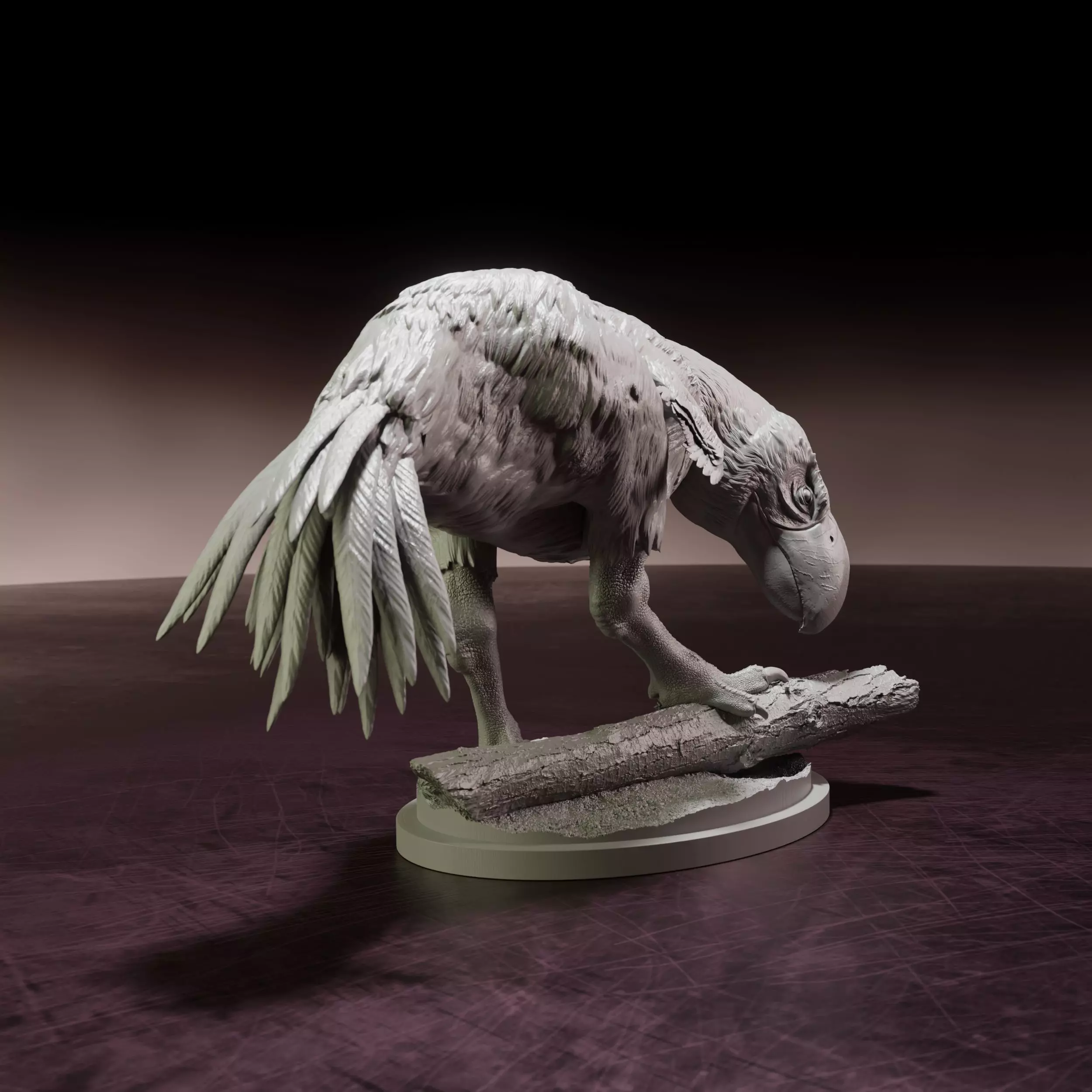 Brontornis searching - pre-supported prehistoric bird 3D print model_0