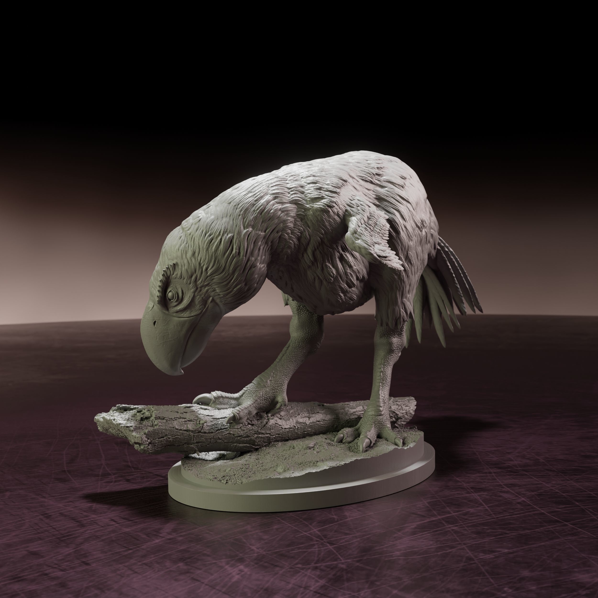 Brontornis searching - pre-supported prehistoric bird 3D print model_4