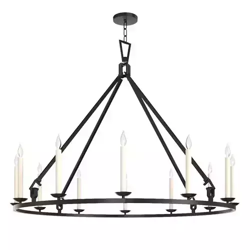 19th C English Openwork Round Chandelier 50 inch