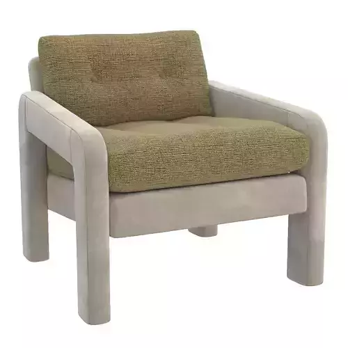 1970s Milo Baughman Style Upholstered Parsons Style Armchair