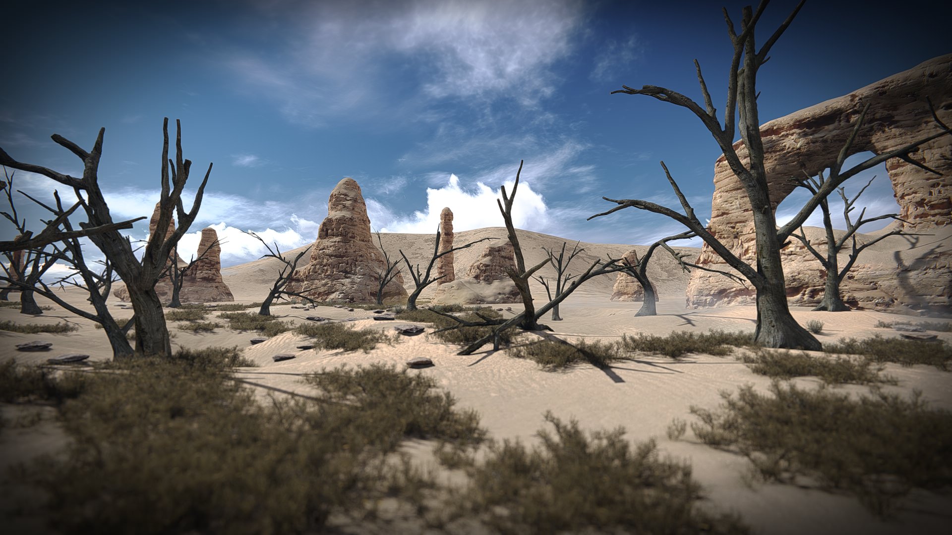 FREE 3 Dead Trees Sample Models Free low-poly 3D model_4