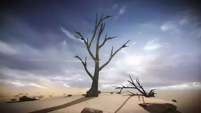 FREE 3 Dead Trees Sample Models Free low-poly 3D model