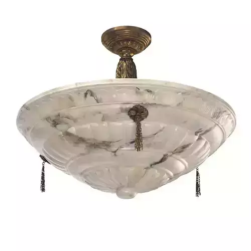 1910 White Alabaster Chandelier