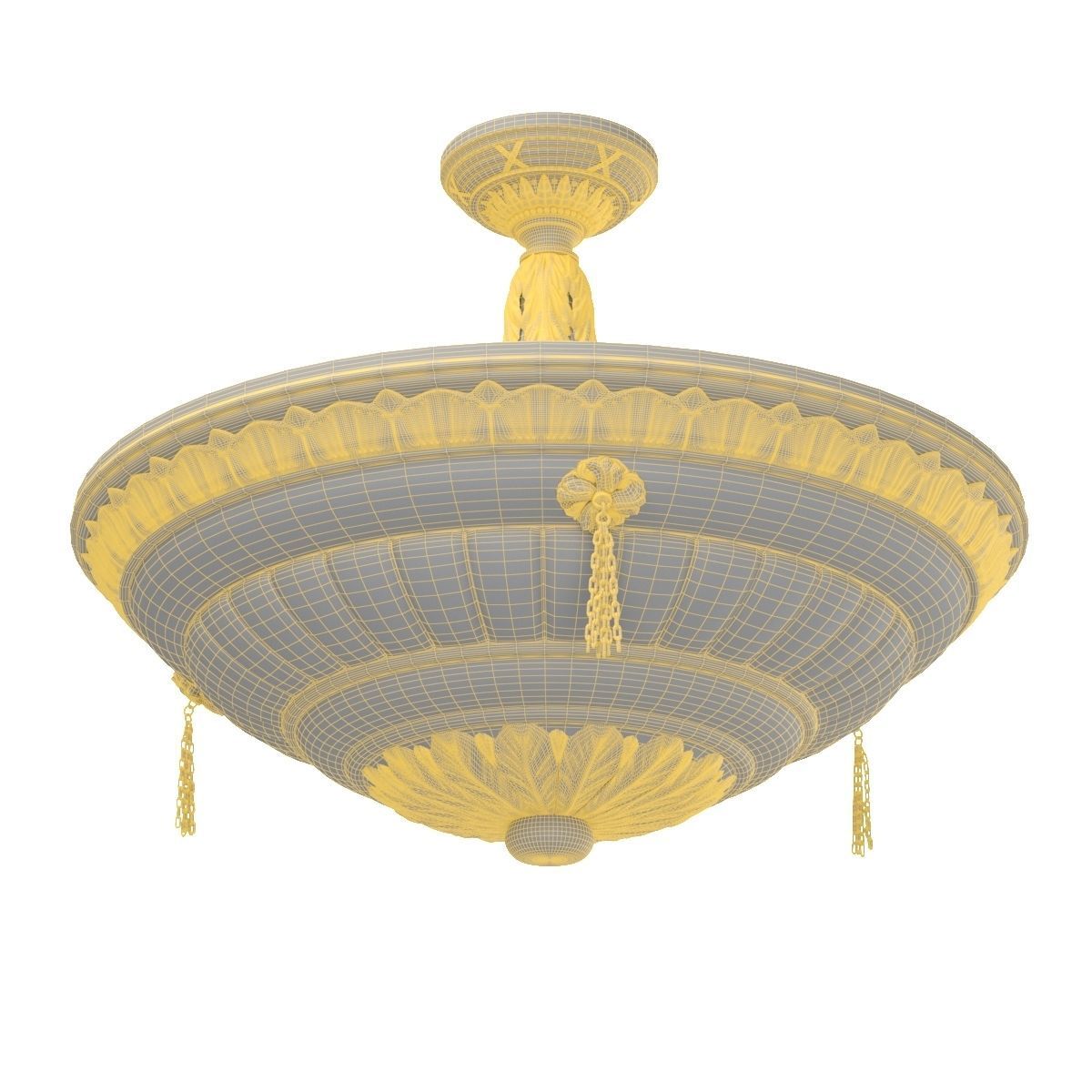 1910 White Alabaster Chandelier 3D model_6