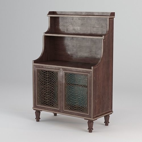1820s English Regency Period Waterfall Bookcase 3D model