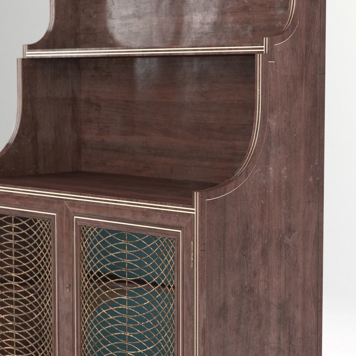 1820s English Regency Period Waterfall Bookcase 3D model_5