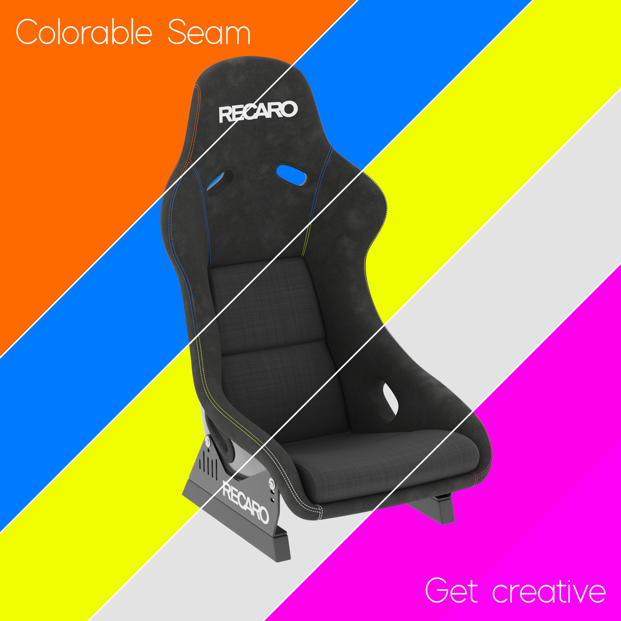RECARO Pole Position Car Racing Seat 3D Model 3D model_7
