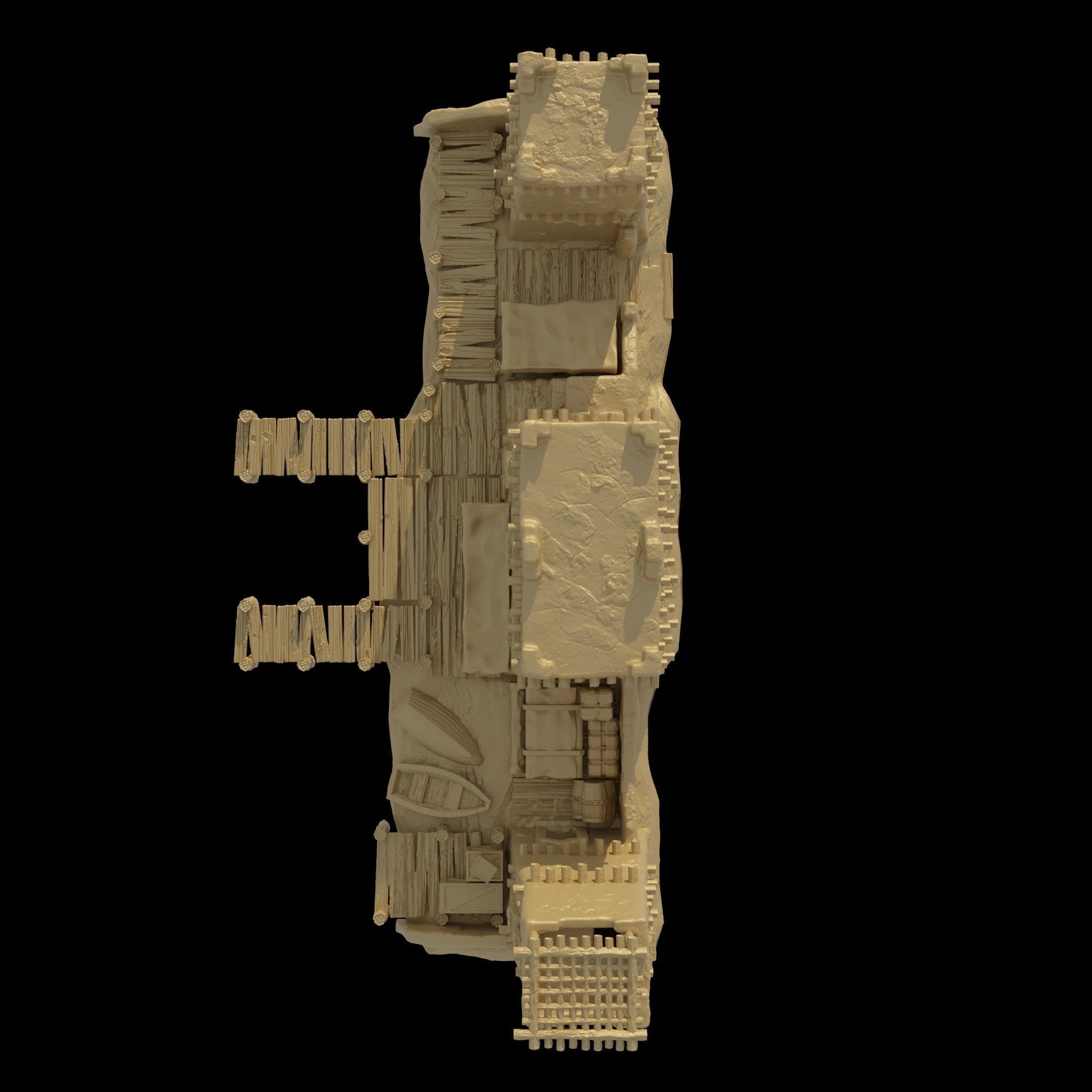 Small Desert Dock Tabletop Terrain 28 MM 3D print model_9