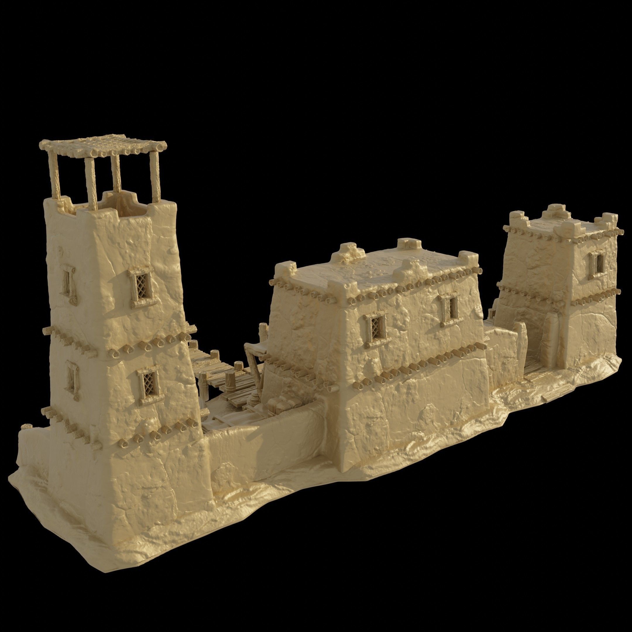 Small Desert Dock Tabletop Terrain 28 MM 3D print model_7