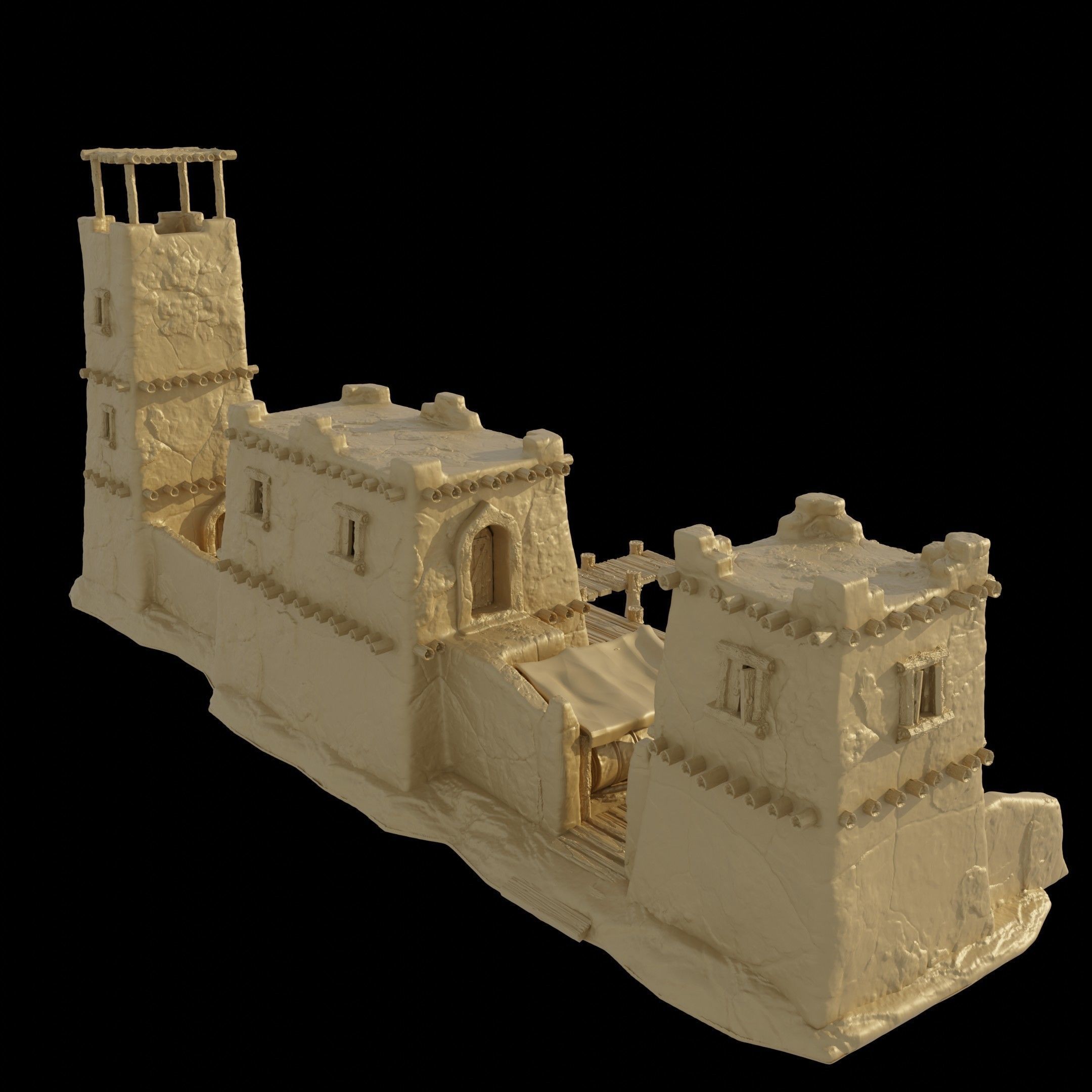 Small Desert Dock Tabletop Terrain 28 MM 3D print model_5