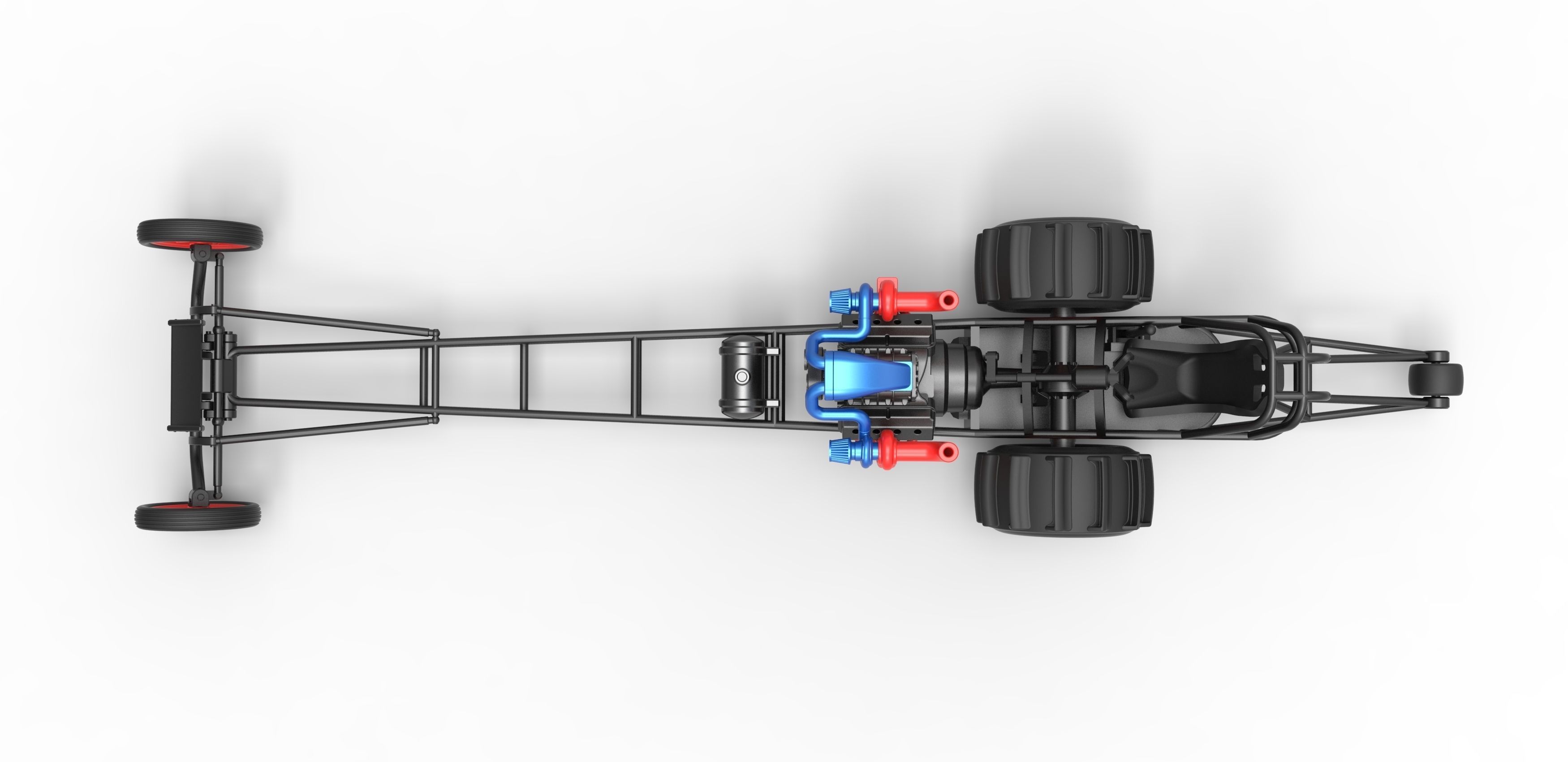 Front engine dirt dragster with turbo V8 Scale 1 to 25 3D print model_10