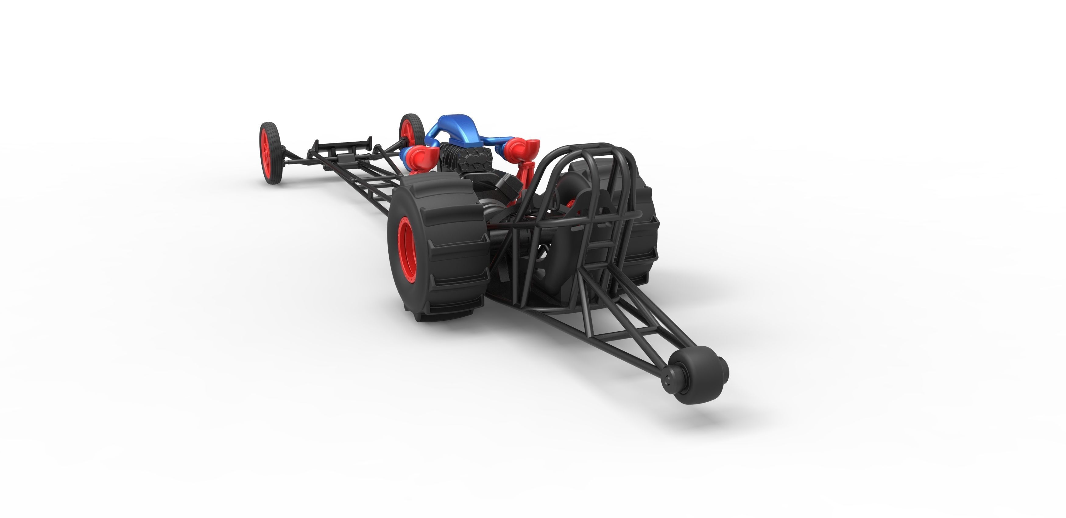 Front engine dirt dragster with turbo V8 Scale 1 to 25 3D print model_12