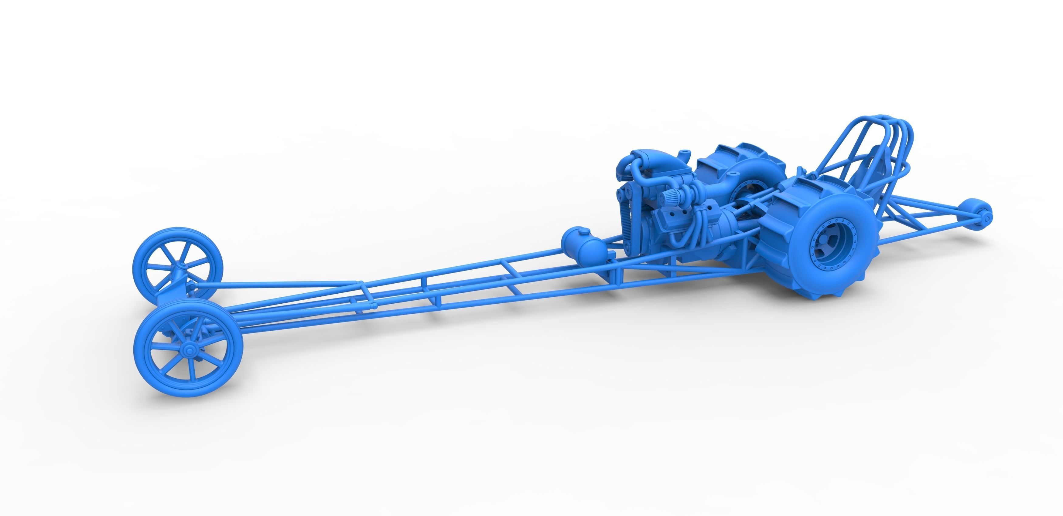 Front engine dirt dragster with turbo V8 Scale 1 to 25 3D print model_15