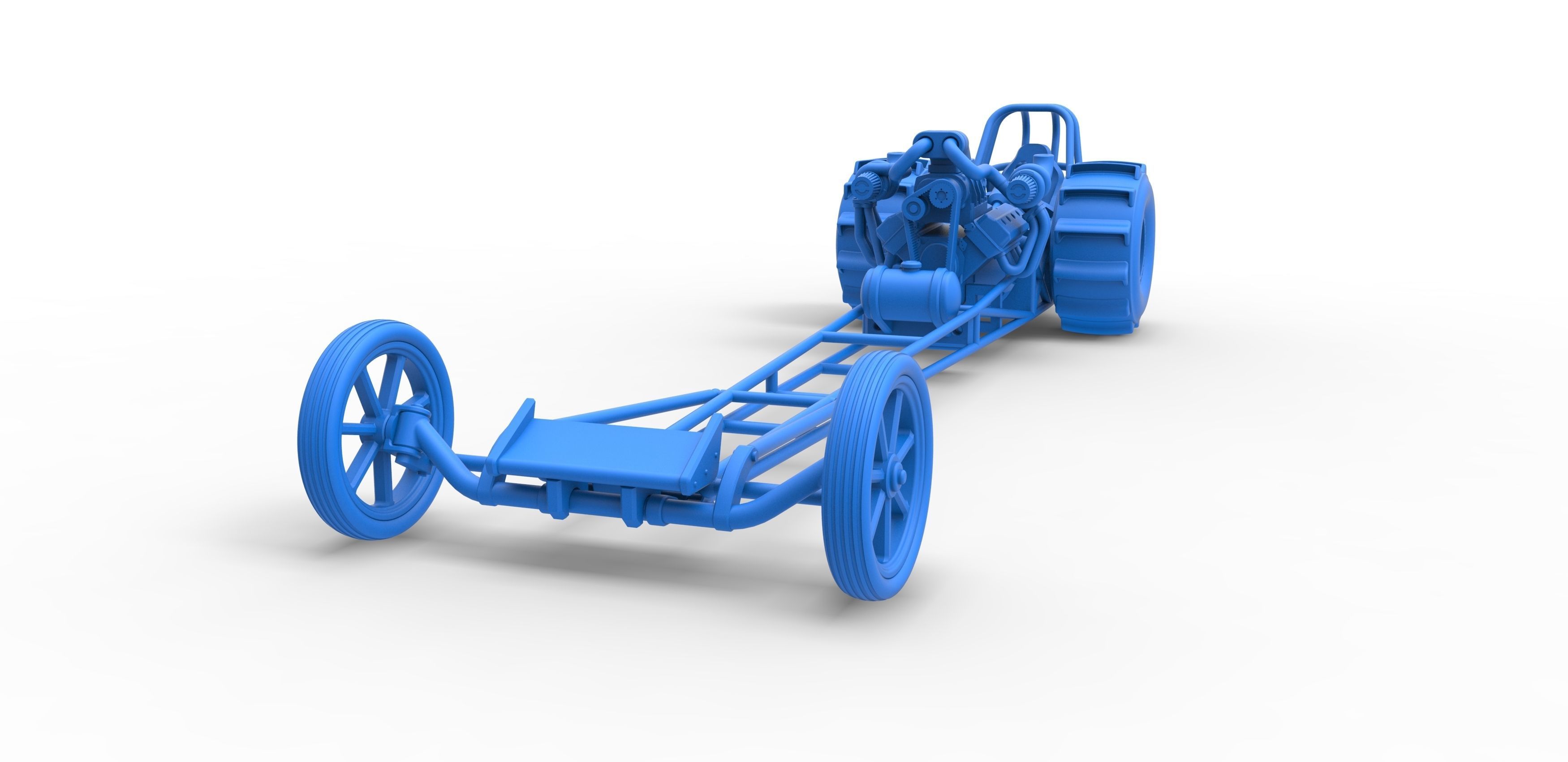Front engine dirt dragster with turbo V8 Scale 1 to 25 3D print model_18