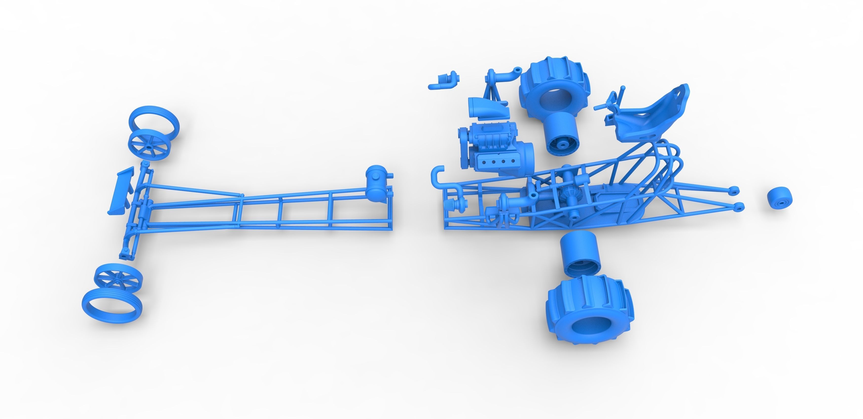 Front engine dirt dragster with turbo V8 Scale 1 to 25 3D print model_34