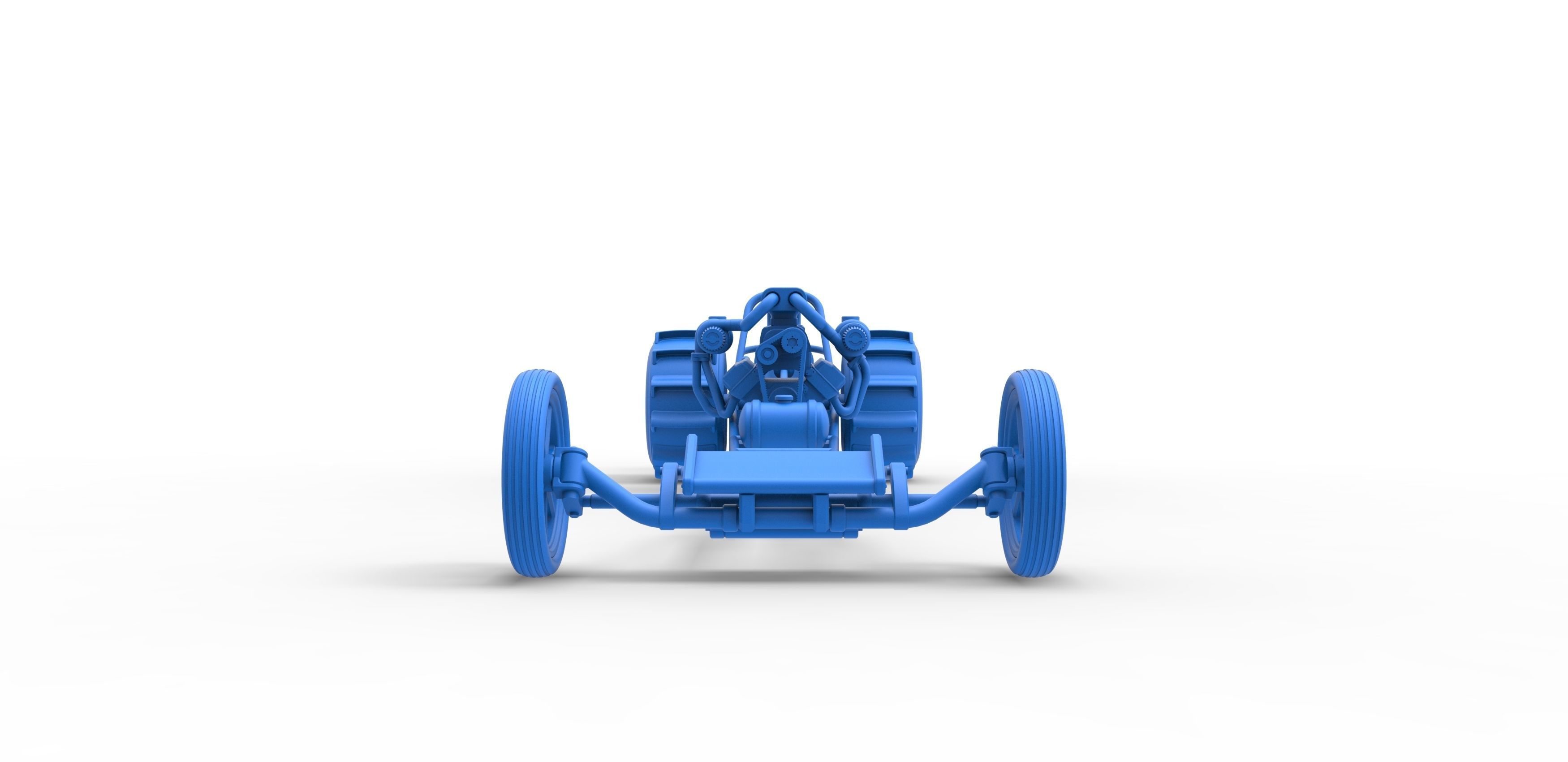 Front engine dirt dragster with turbo V8 Scale 1 to 25 3D print model_21