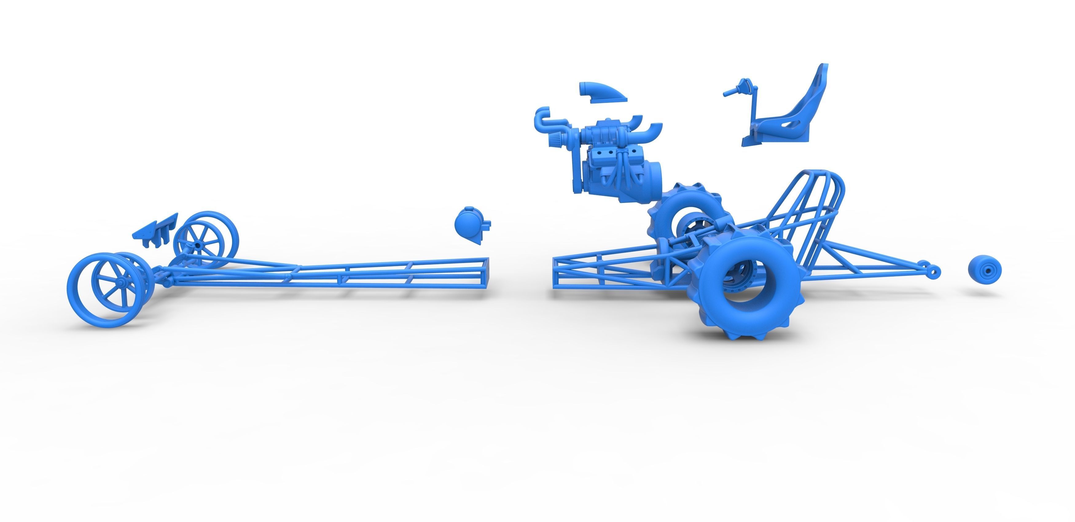 Front engine dirt dragster with turbo V8 Scale 1 to 25 3D print model_33