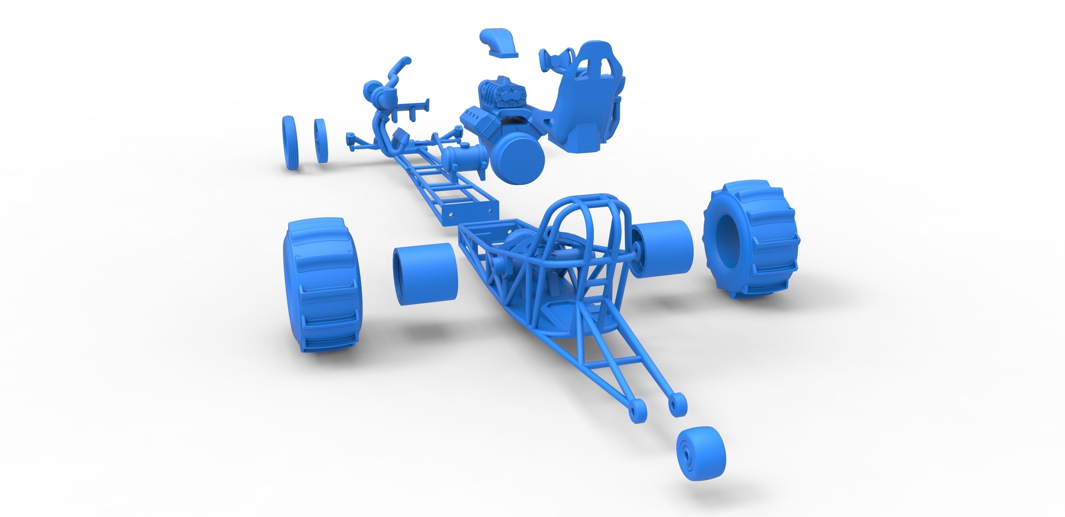 Front engine dirt dragster with turbo V8 Scale 1 to 25 3D print model_36